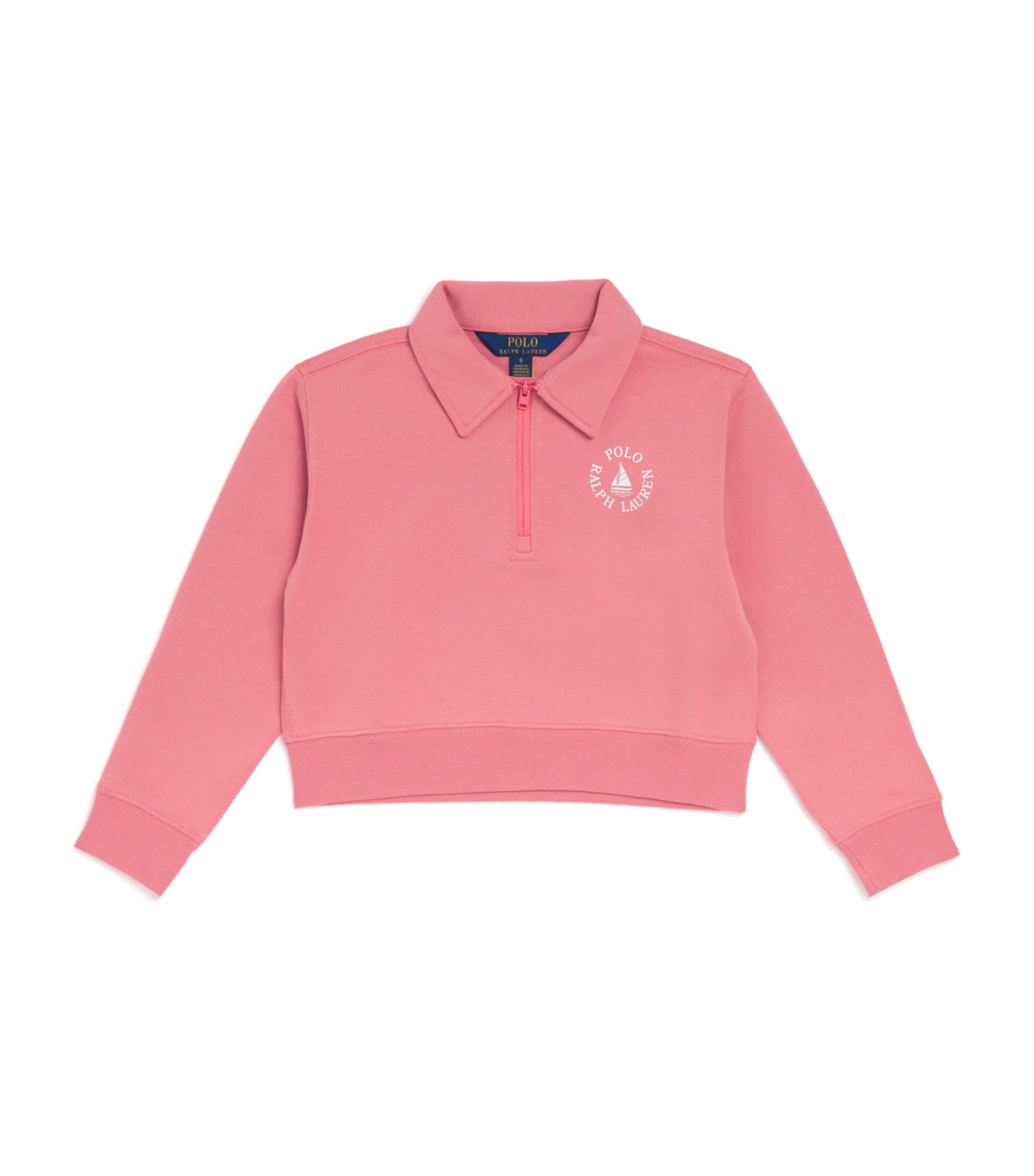 Cotton-Blend Half-Zip Sweatshirt (2-6 Years) PINK Image 1