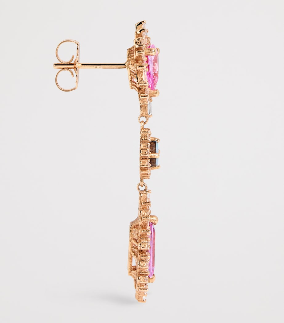 Suzanne Kalan Rose Gold, Diamond, Sapphire and Opal One of a Kind Drop Earrings Rg/p/opal Image 4