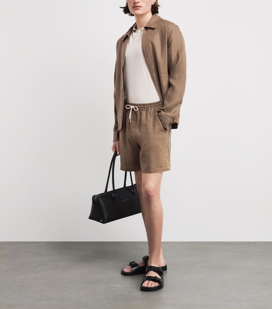 NN07 Mens Linen Drawstring Gregor Shorts Clay Mirage Image 2