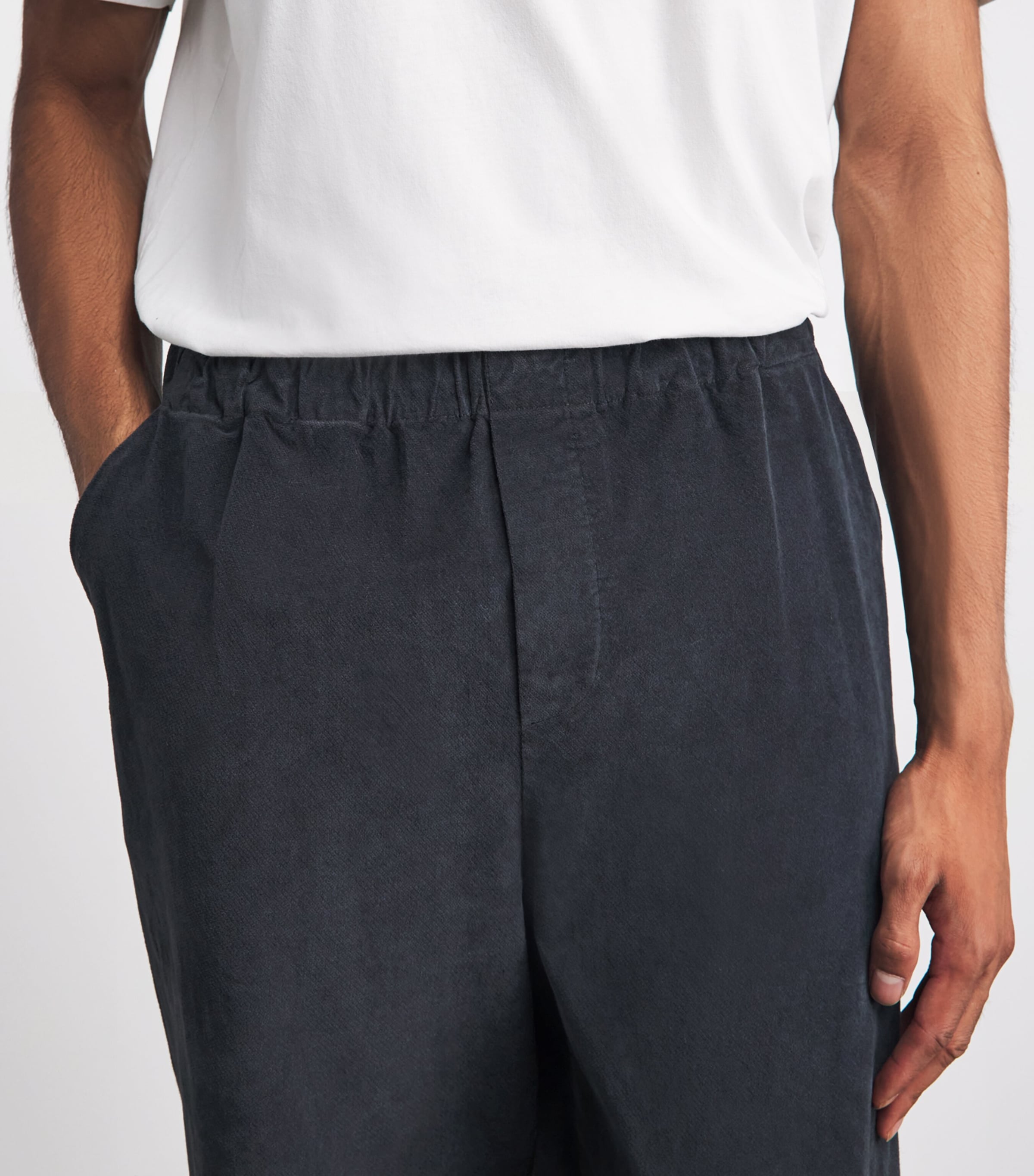 Barena Mens Stretch-Cotton Pleated Straight Trousers Piombo Image 3