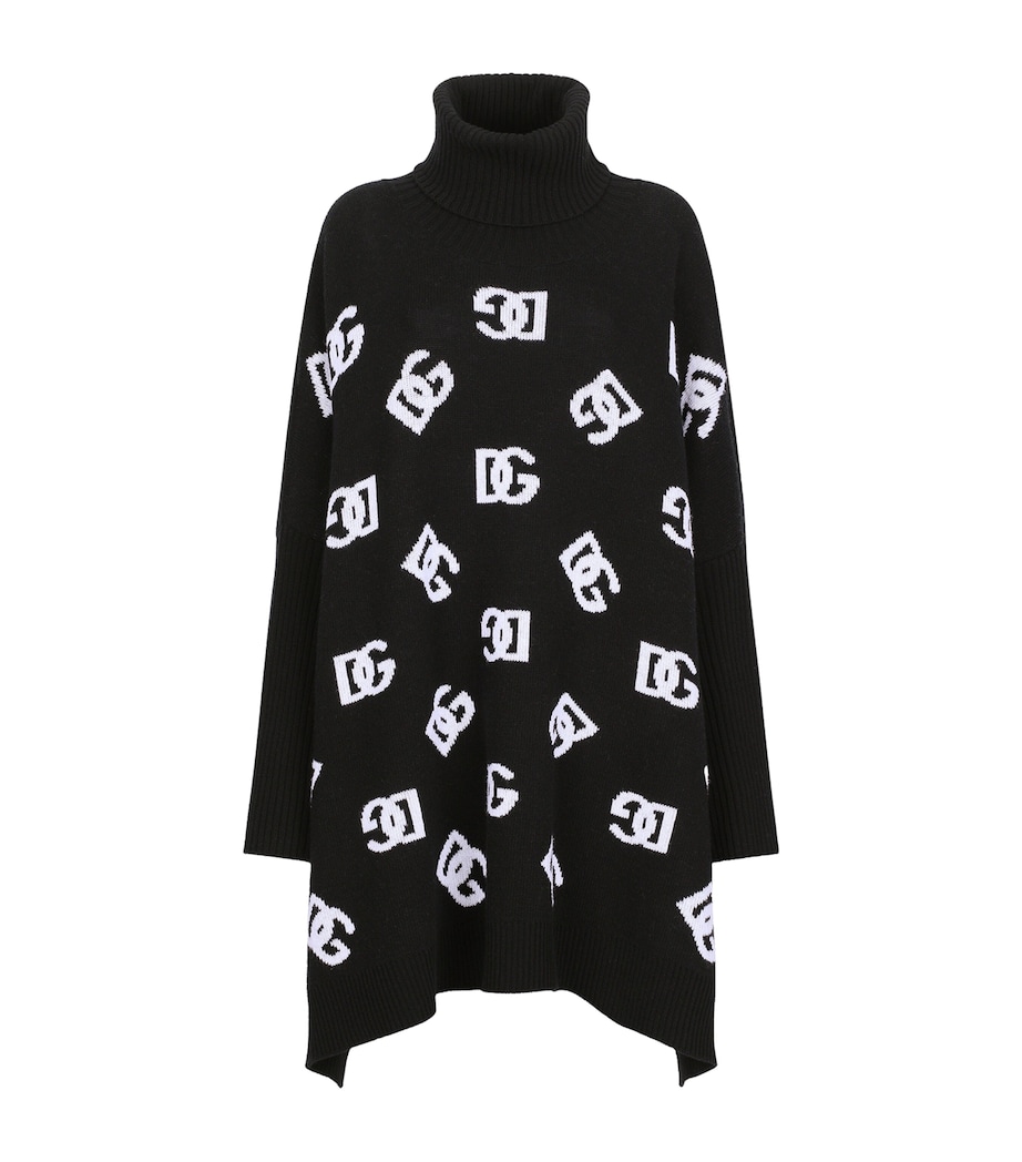 Wool Logo Poncho N0004-BLACK/WHITE Image 1