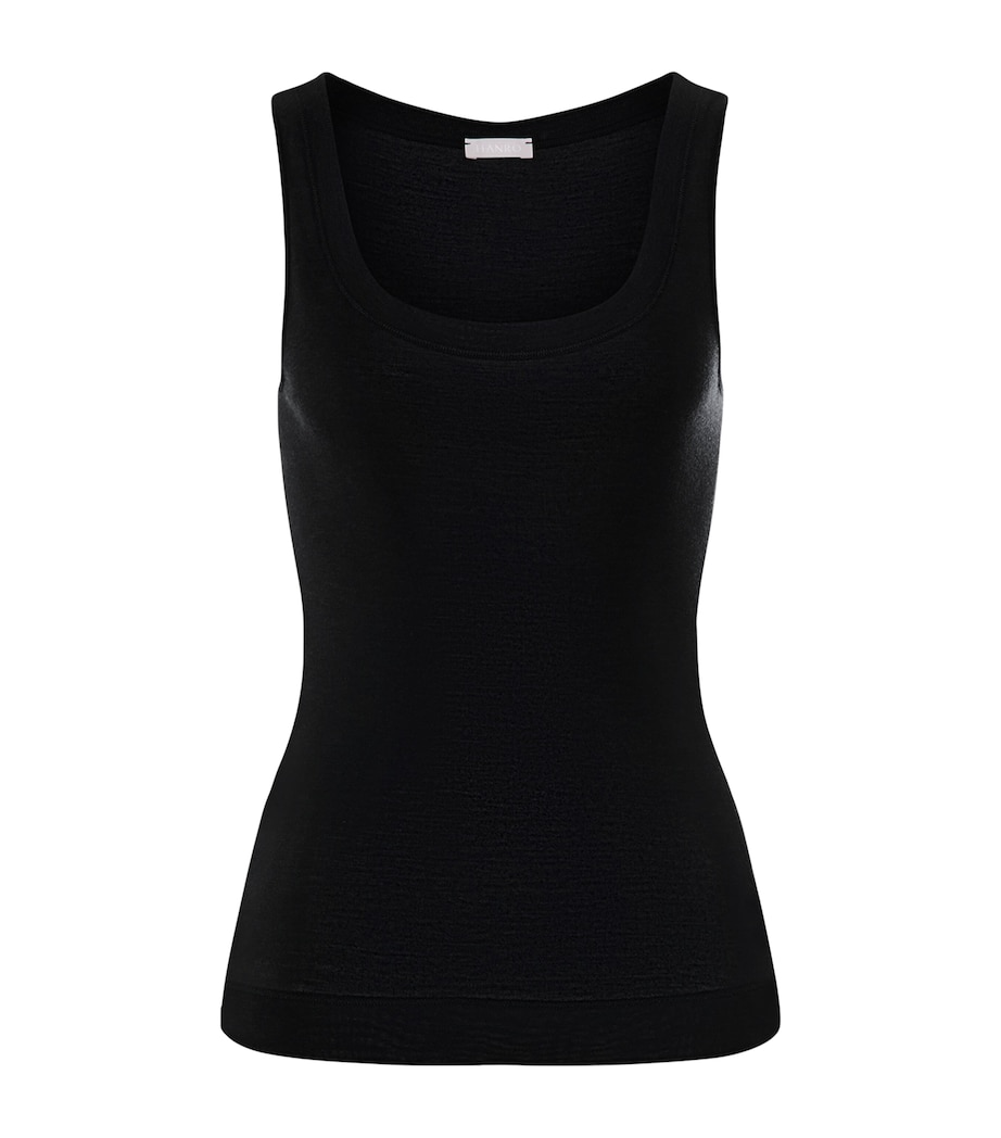 Hanro Womens Silk-Cashmere Tank Top Black Image 1