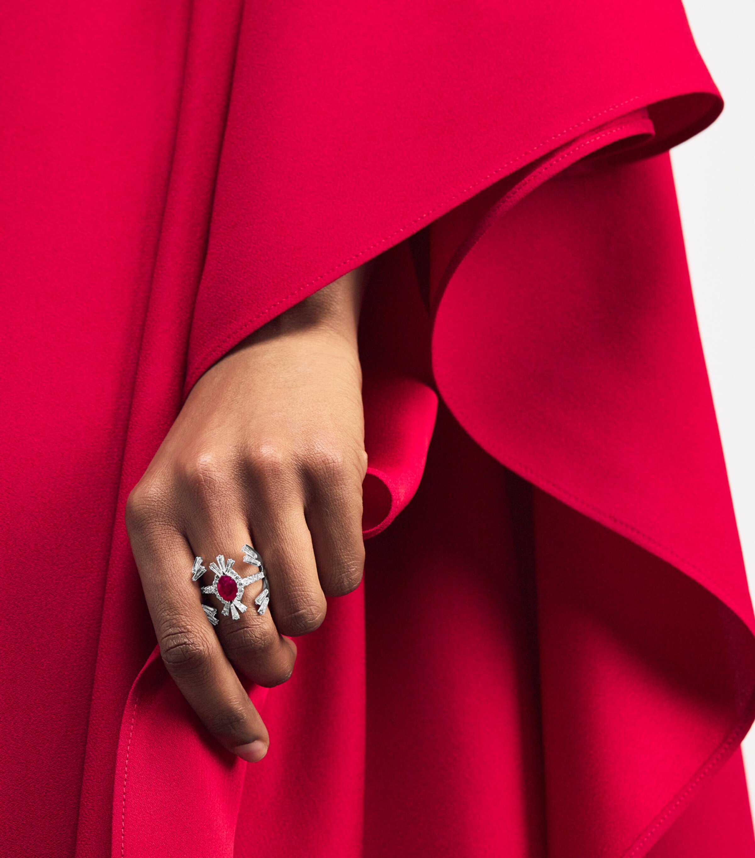 White Gold, Diamond and Ruby Ring WHITE GOLD Image 5