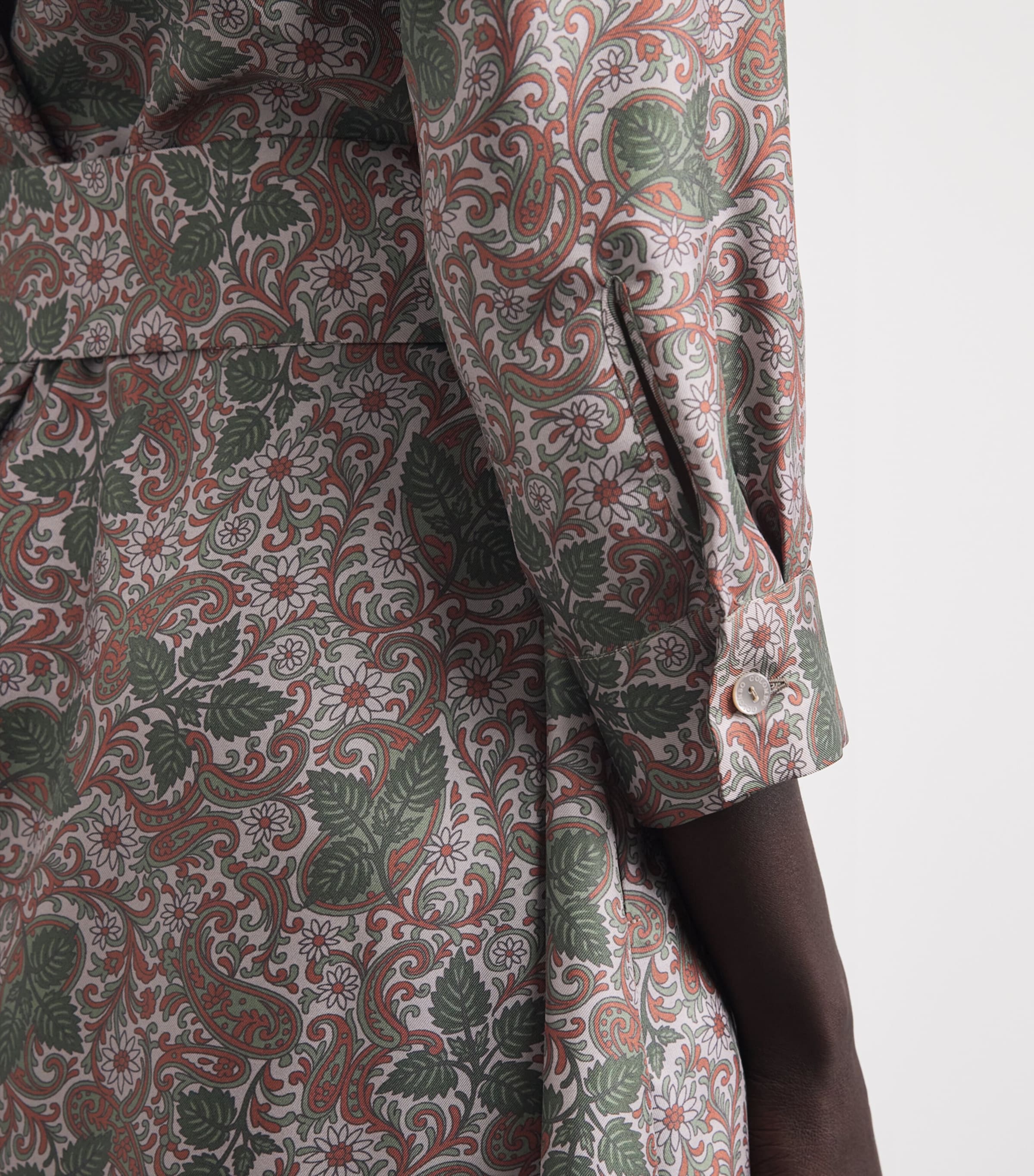 Colombo Womens Silk Printed Midi Shirt Dress Paisley Print Image 5