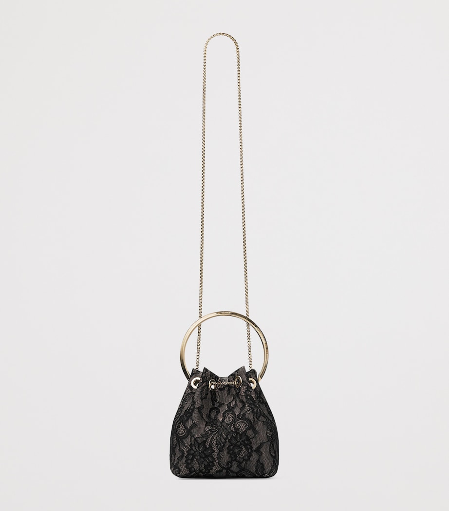 Jimmy Choo Lace Bon Bon Top-Handle Bag Black/light Gold Image 2