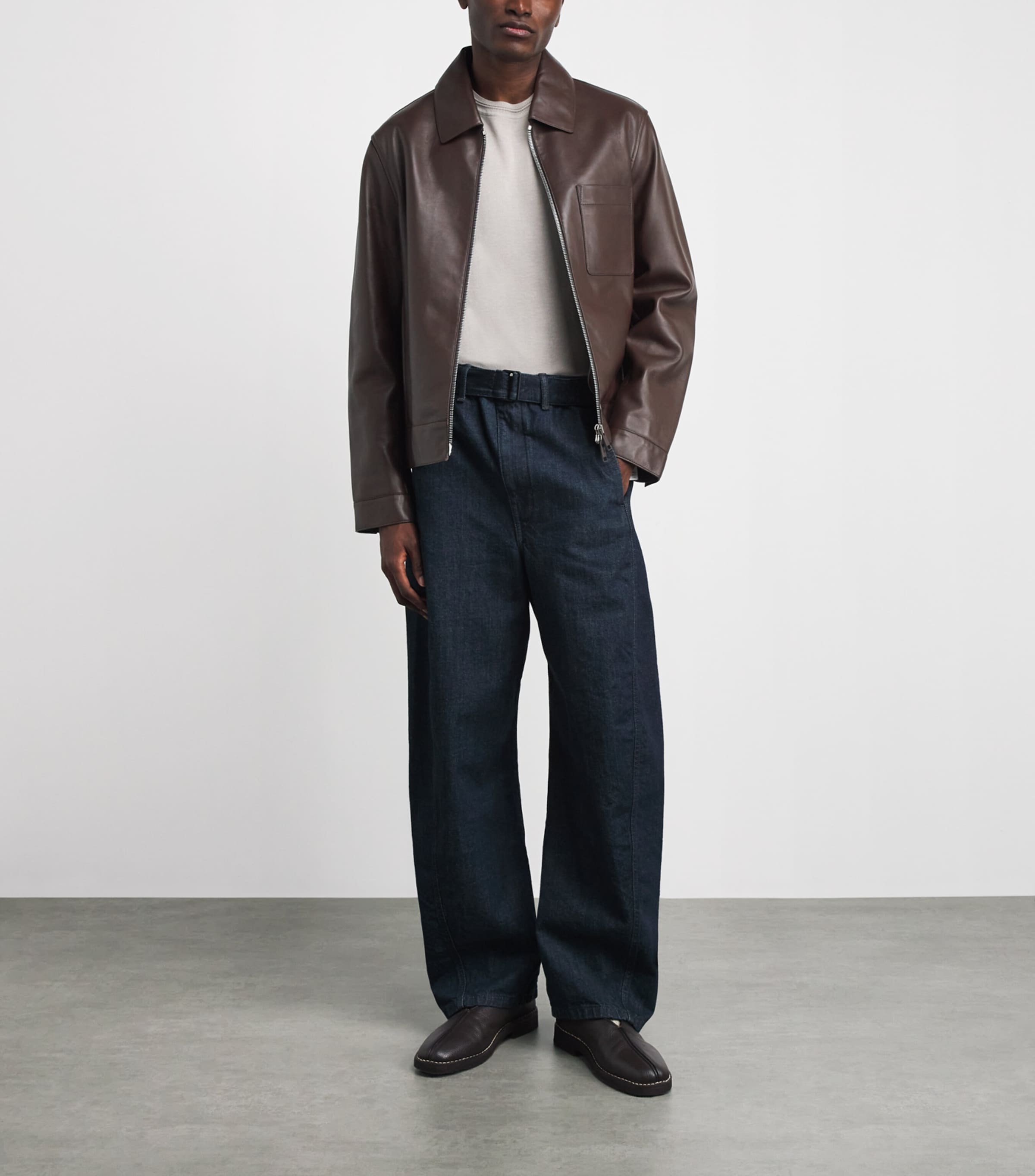 Yves Salomon Mens Lambskin Zip-Up Jacket Chia Image 2
