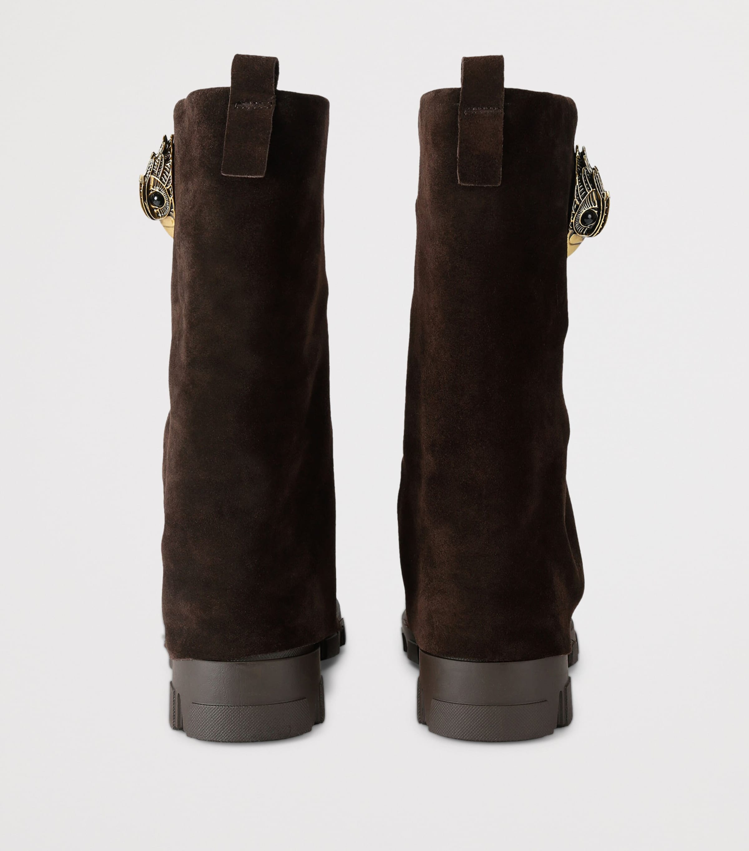 Kurt Geiger London Suede Stomp Foldover Boots 50 Brown Image 3