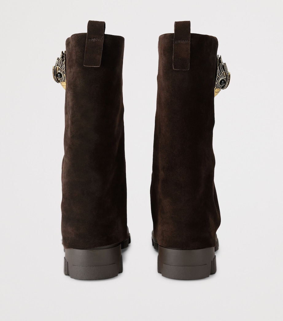 Kurt Geiger London Suede Stomp Foldover Boots 50 Brown Image 3