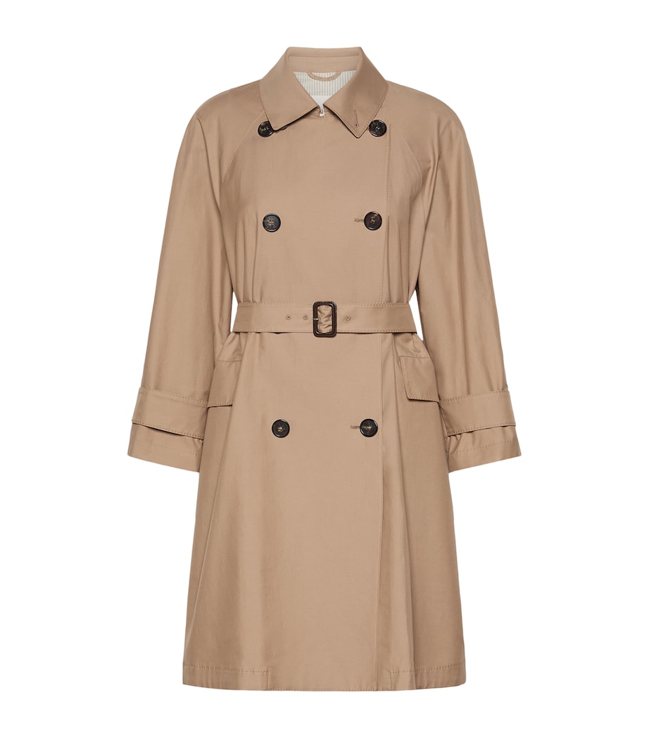 Max Mara Womens Water-Repellent Short Trench Coat Camel Image 1
