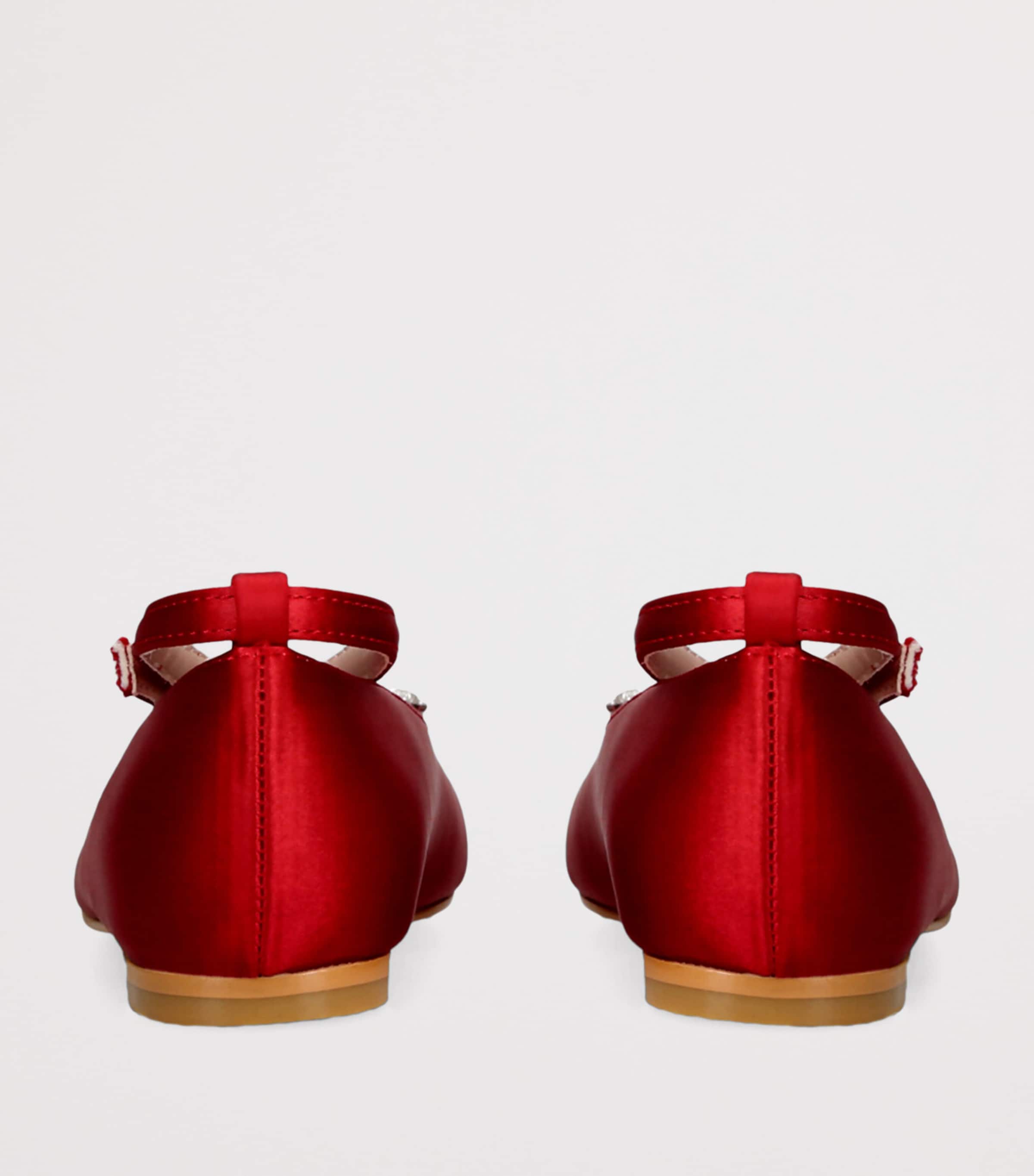 Satin Angelina Ballet Flats RED/DARK Image 2