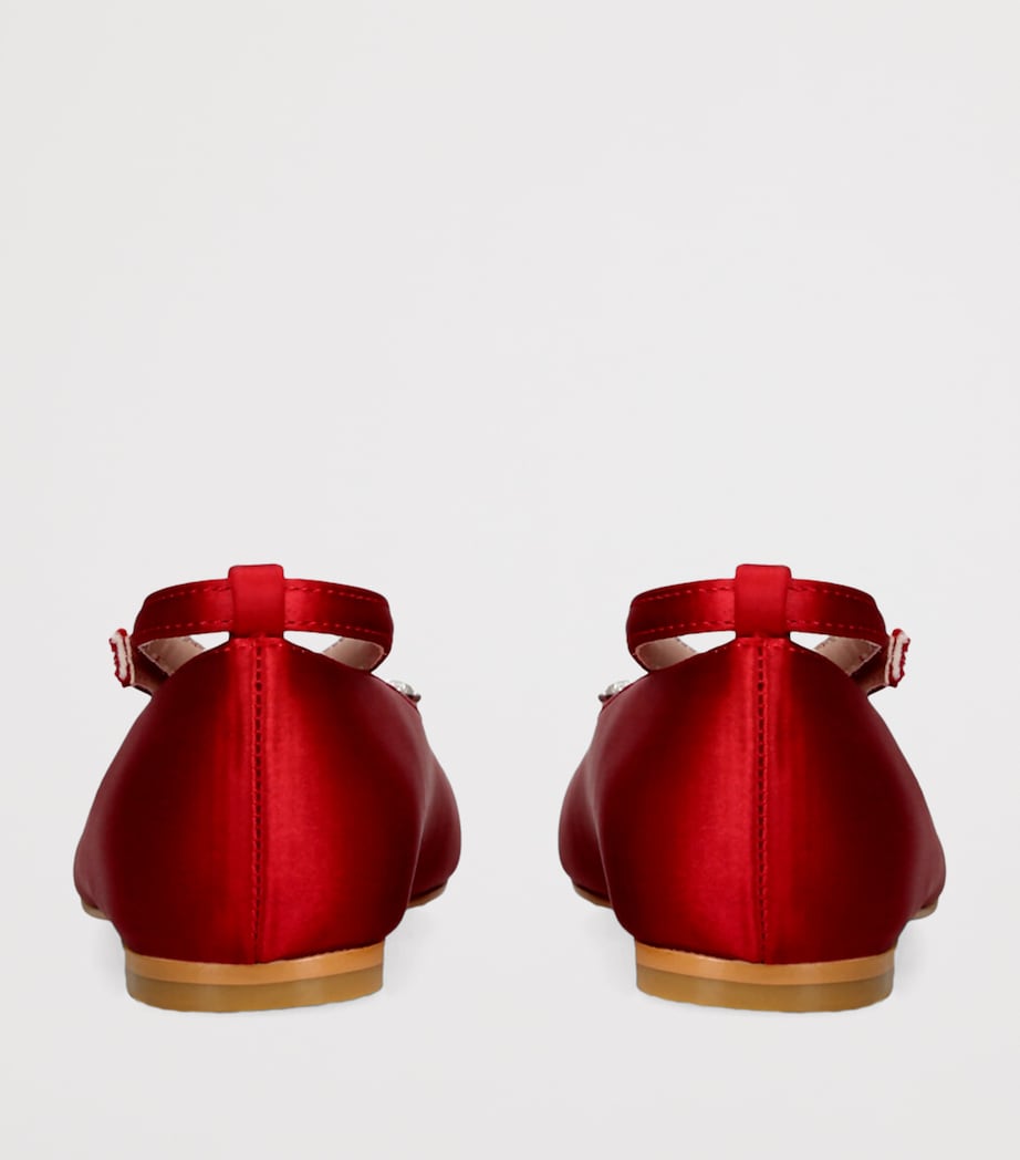 Satin Angelina Ballet Flats RED/DARK Image 2