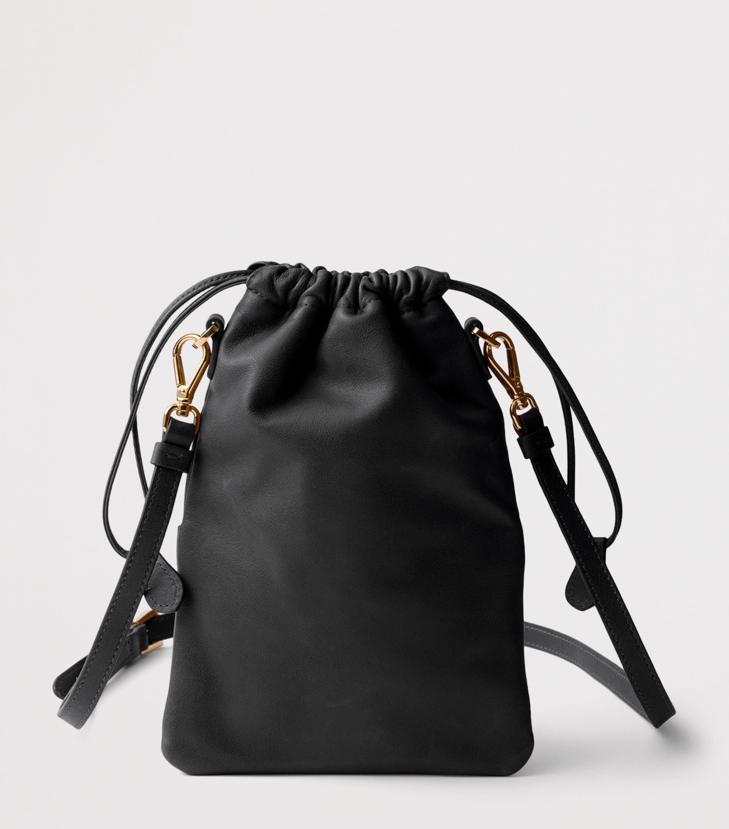 Prada Nappa Leather Drawstring Pouch Black Image 3