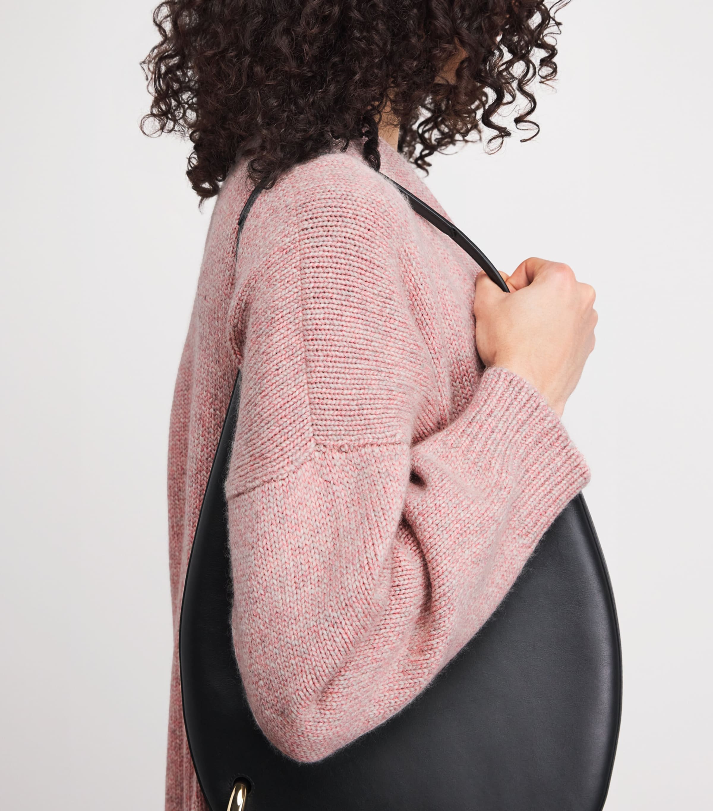 Johnstons Of Elgin Womens Cashmere-Cotton Slouch Cardigan Sea Coral Image 3