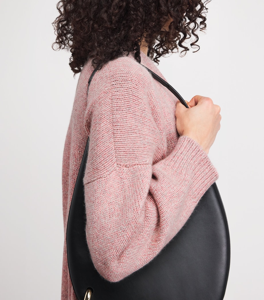 Johnstons Of Elgin Womens Cashmere-Cotton Slouch Cardigan Sea Coral Image 3