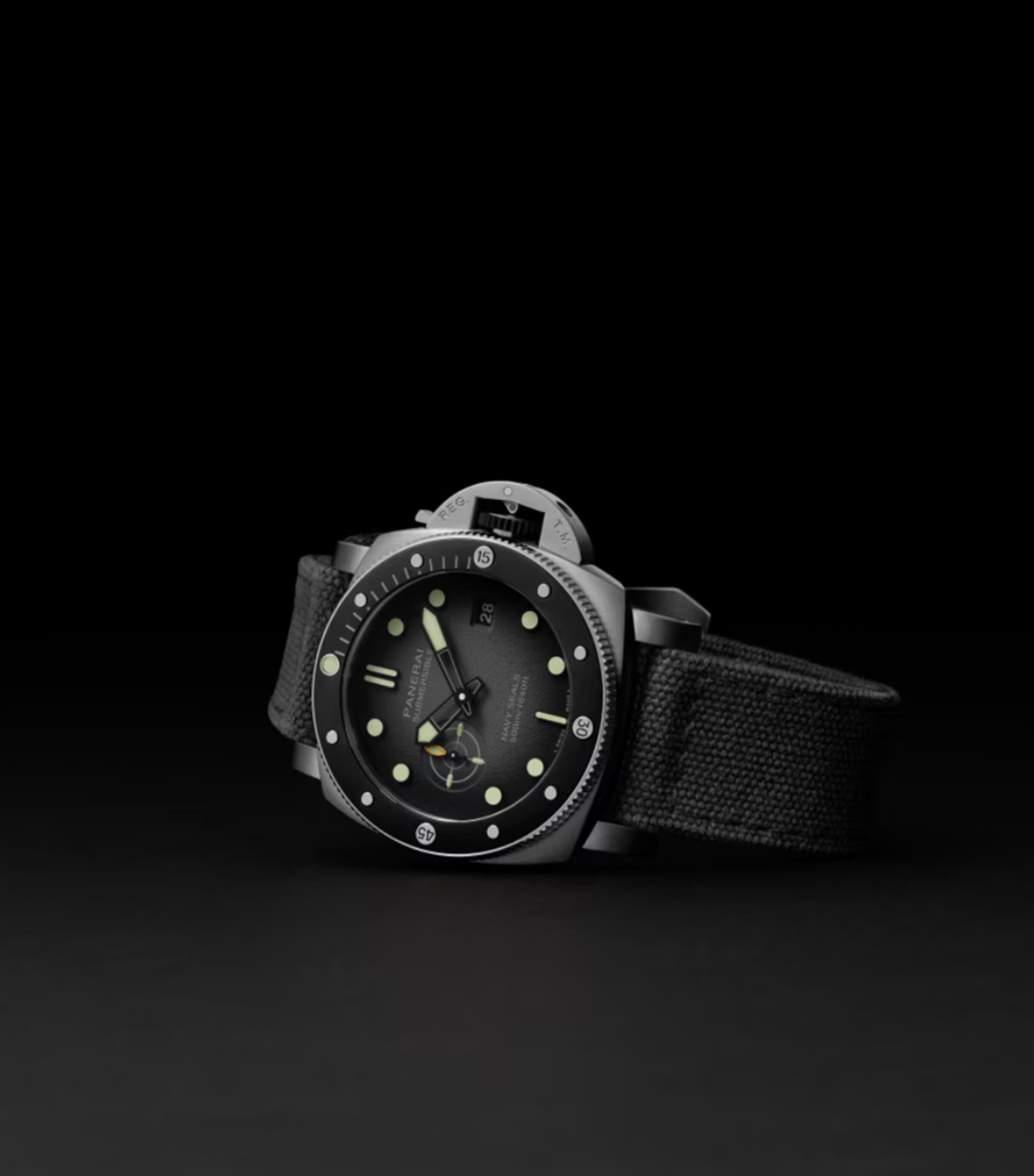 Panerai Stainless Steel Submersible Navy Seals Watch 44mm Black Image 3