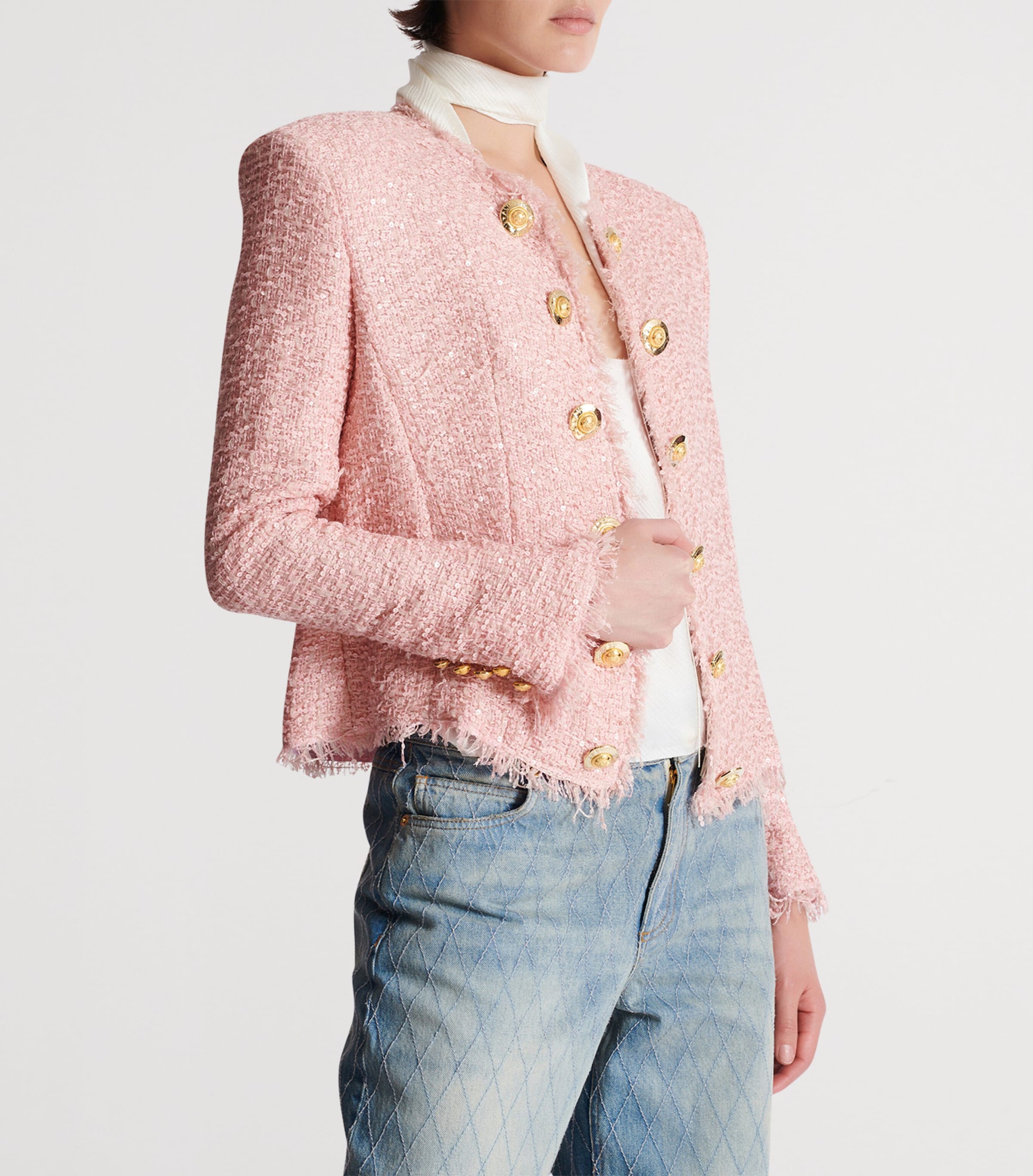Tweed Sequinned Blazer 4CU ROSE Image 6