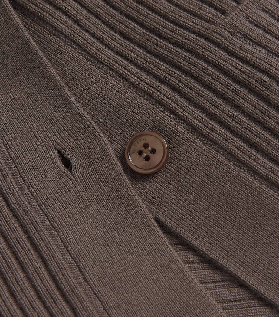 Wool-Blend Ribbed Cardigan MUSHROOM Image 5