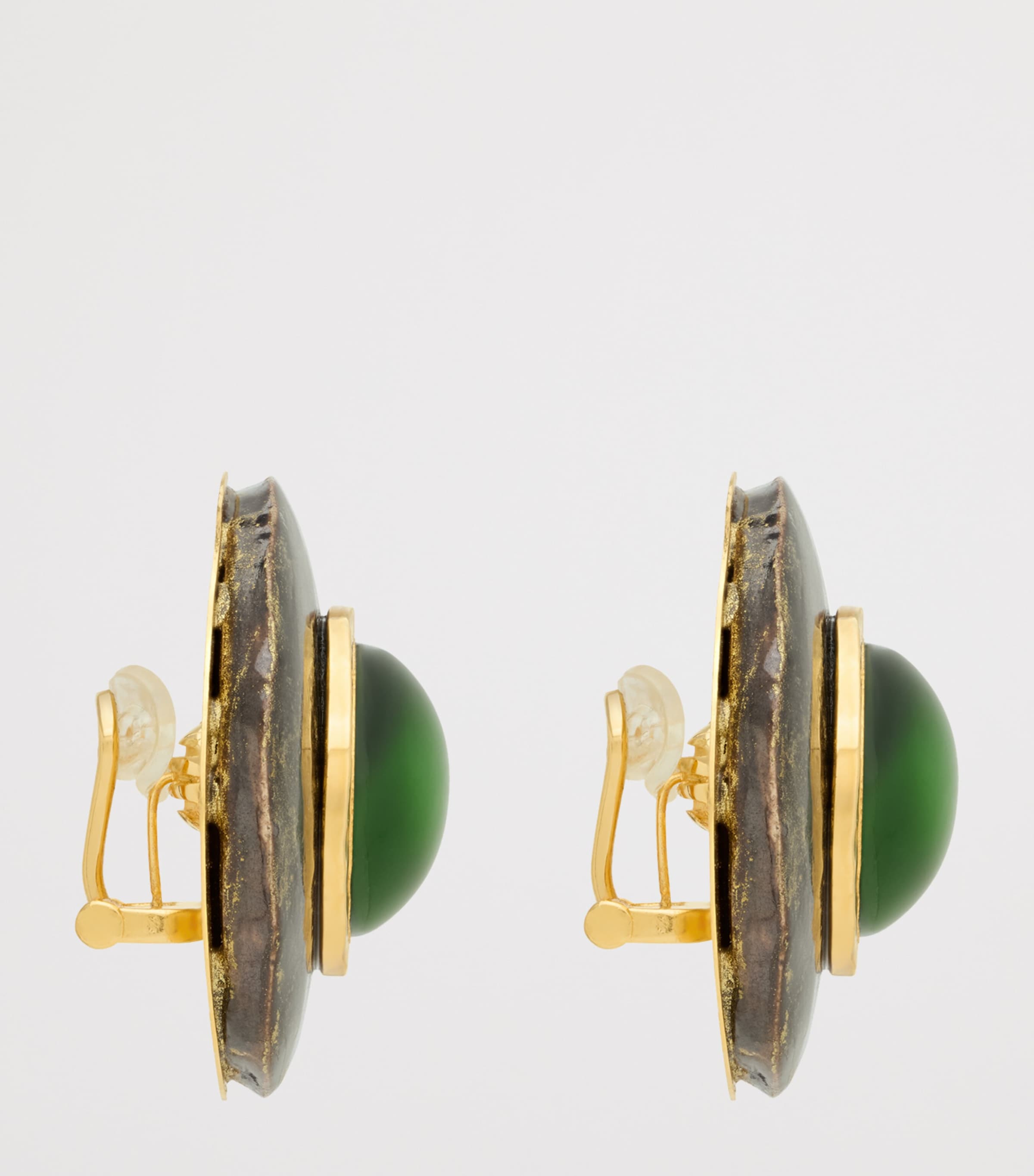 Saint Laurent Ceramic and Cabochon Earrings Image 3