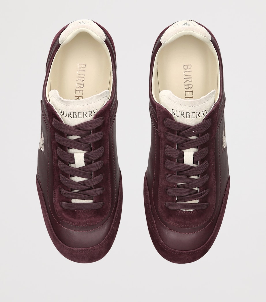 Burberry Leather Knight Low-Top Sneakers Cream Comb Image 3