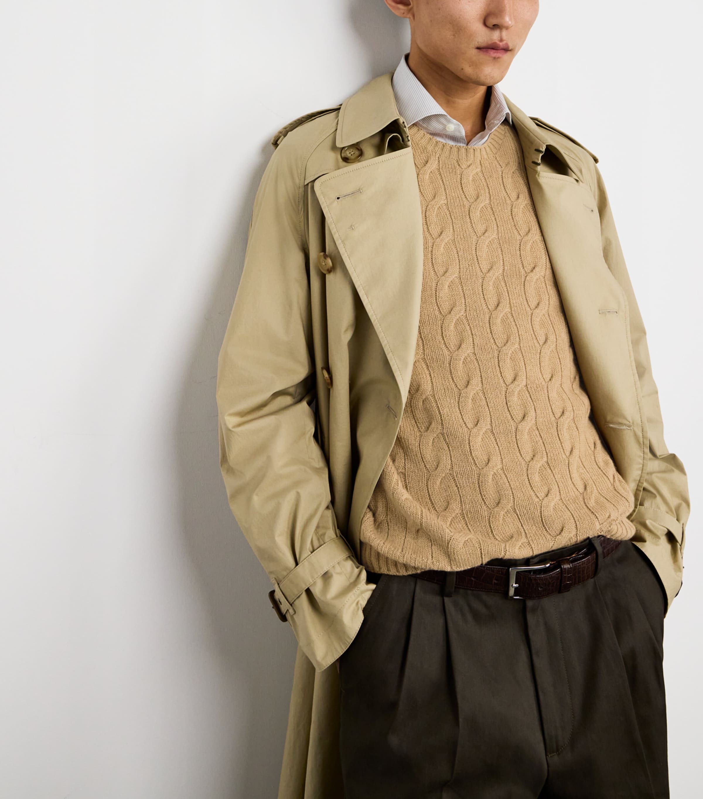 Cashmere Cable-Knit Sweater CAMEL MELANGE Image 6