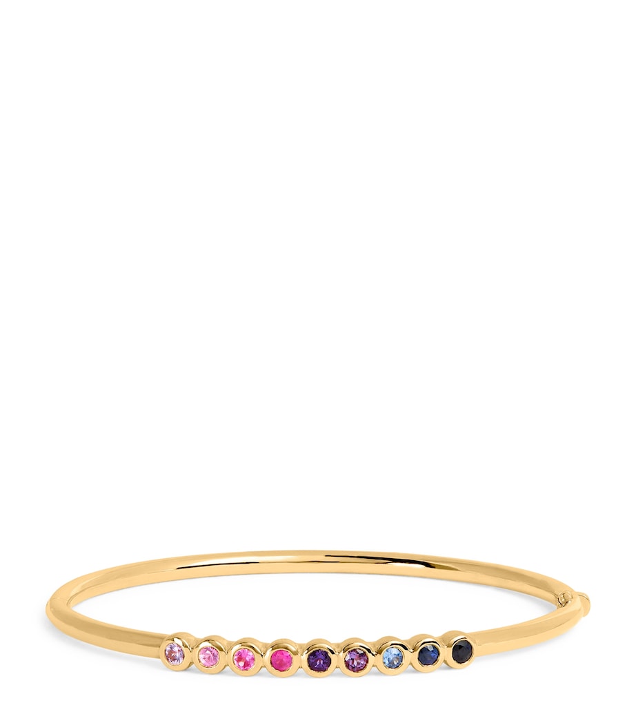 Yellow Gold and Mixed Sapphire Jill Bangle YELLOW GOLD Image 1