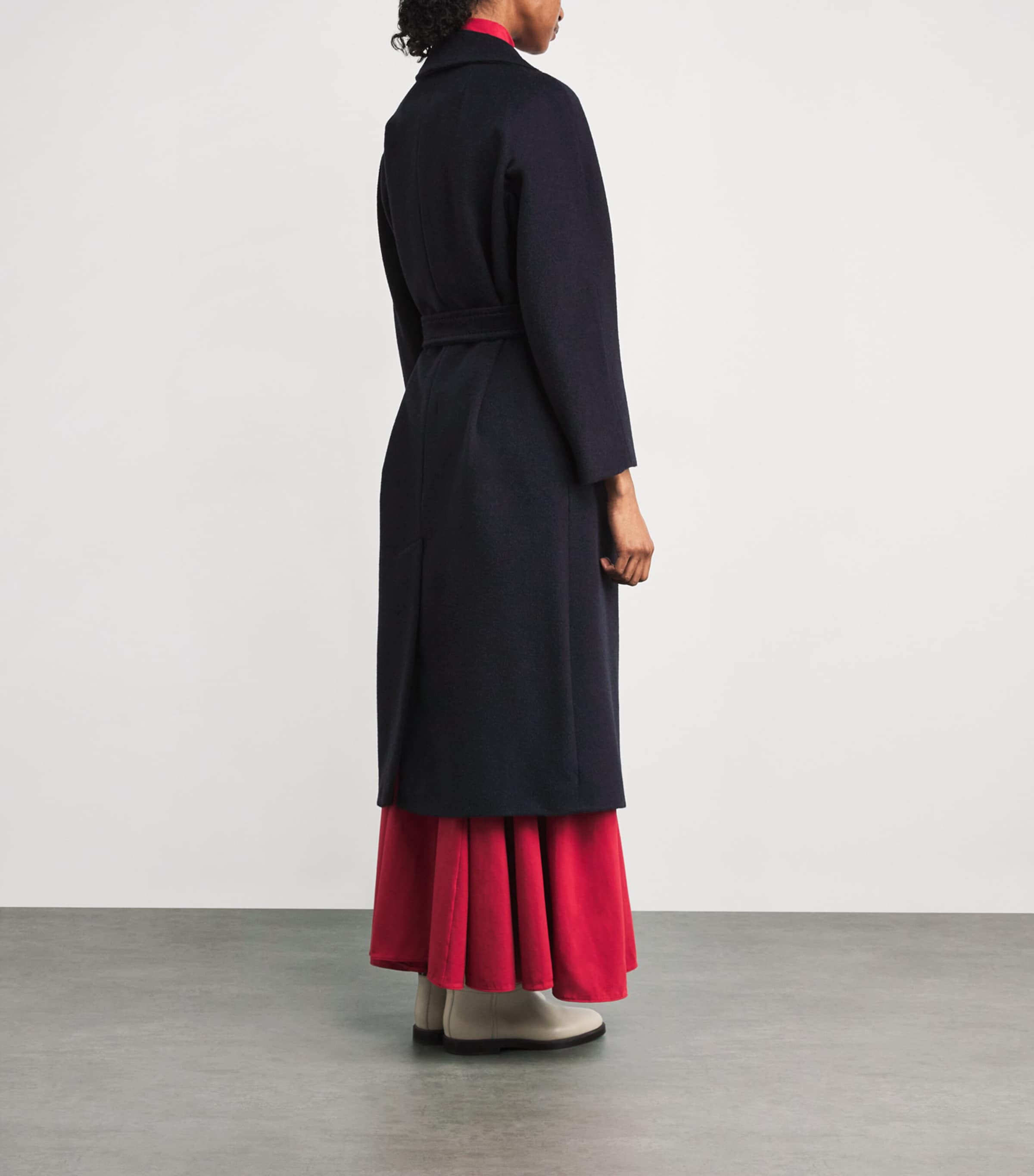 Wool-Alpaca-Blend Belted Coat NAVY Image 4