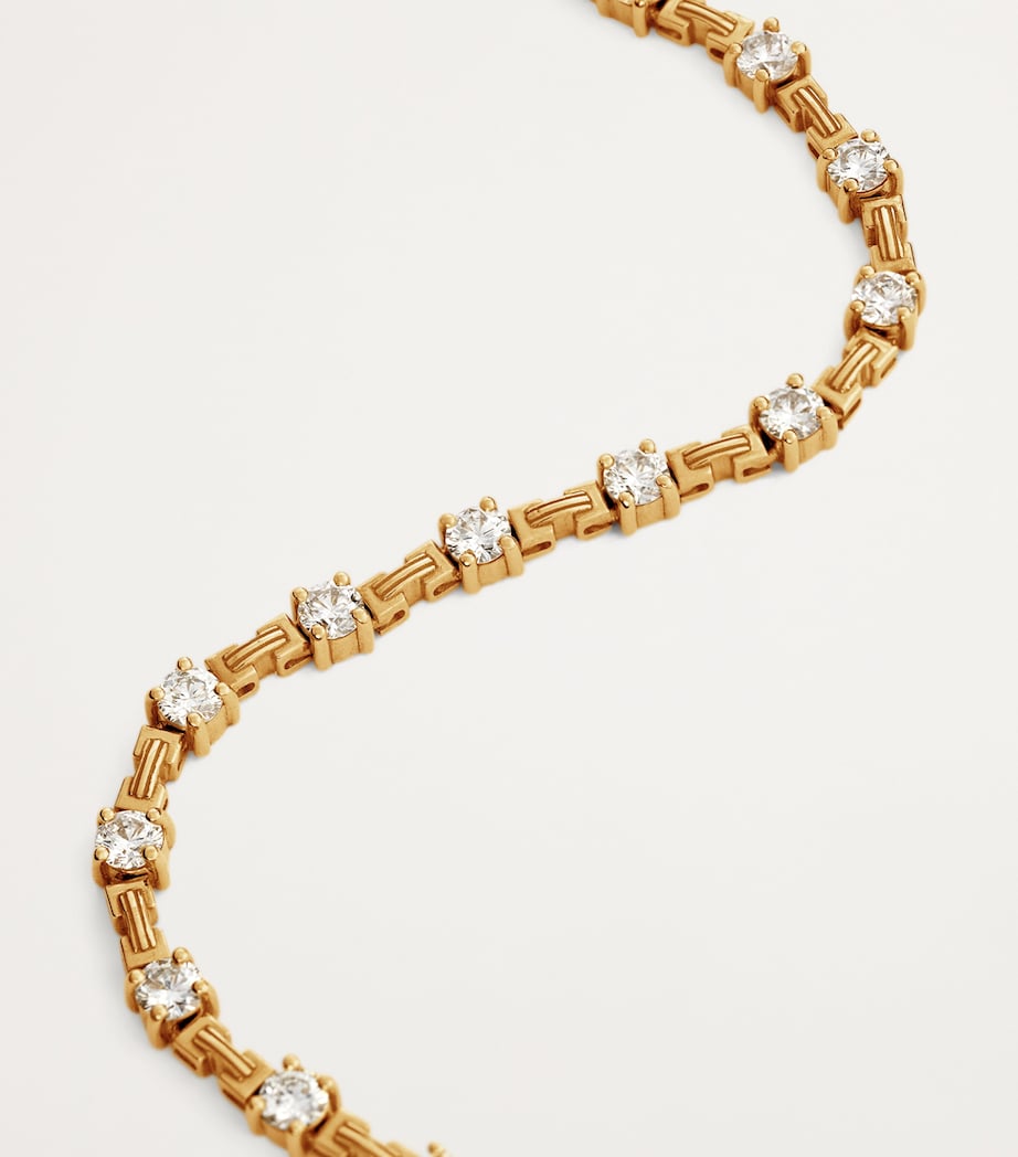 Yellow Gold and Diamond Pirouette Tennis Necklace YELLOW GOLD Image 3