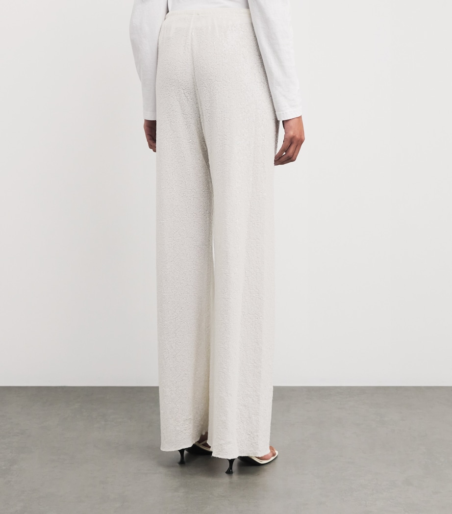 Sequinned Straight Trousers WHITE Image 4