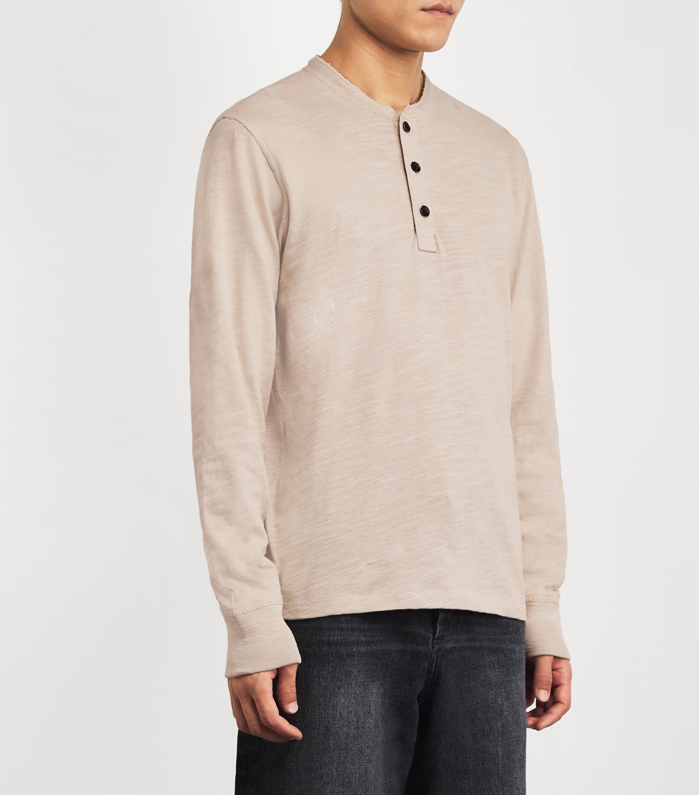 Rag & Bone Mens Cotton Classic Henley T-Shirt Dust Image 3