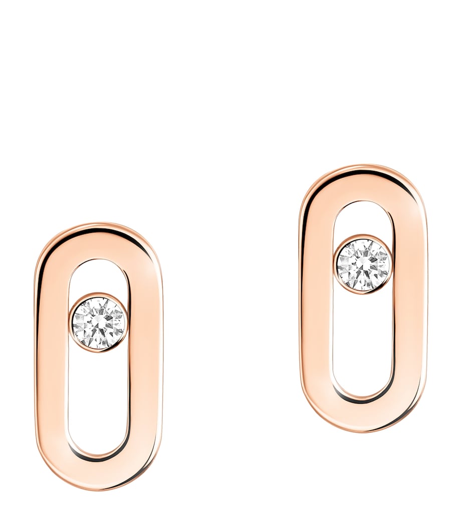 Messika Move Uno Pink Gold and Diamond Stud Earrings Pink Gold Image 1