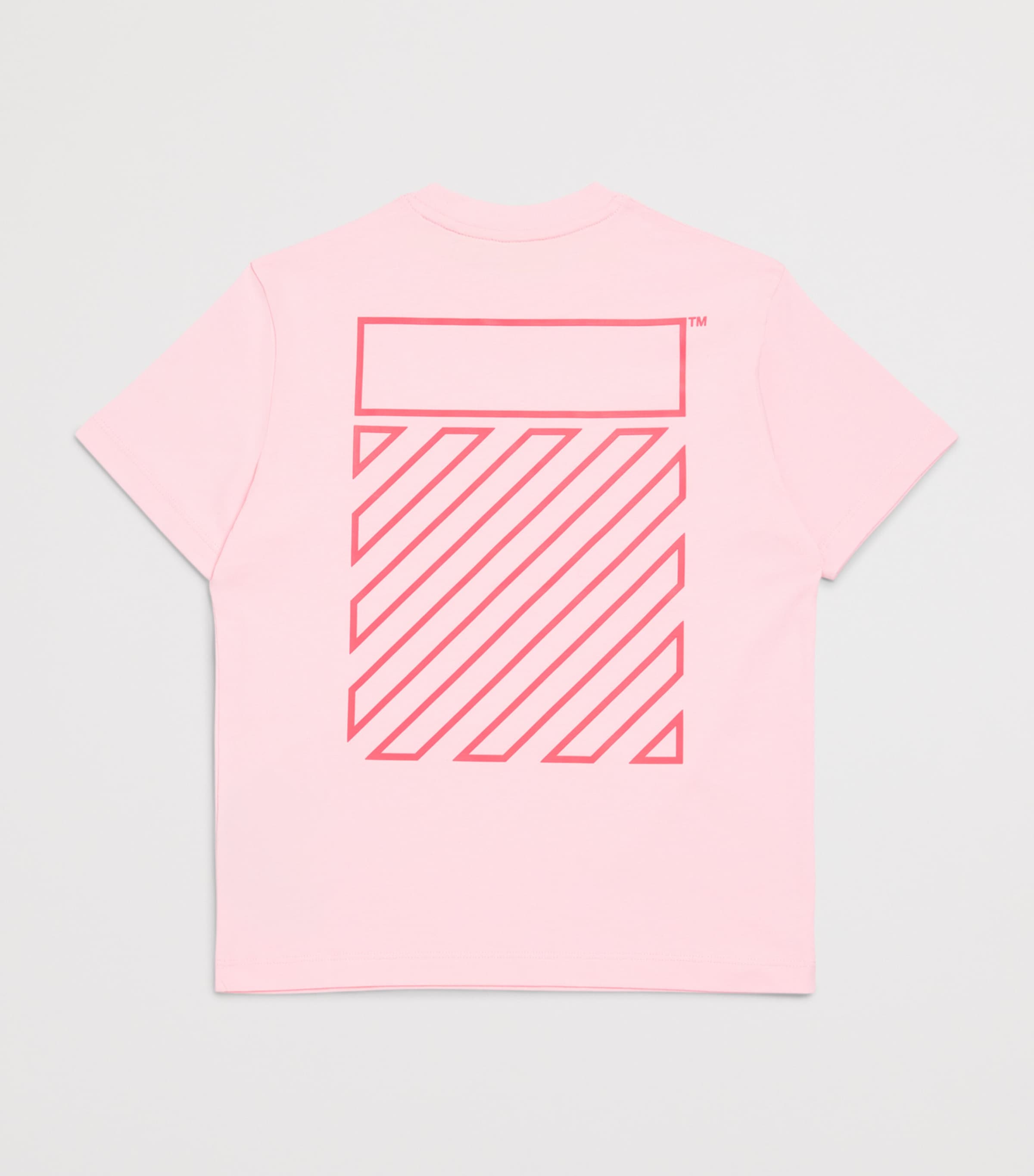 Off-White Kids Diagonal Pattern T-Shirt (4-12+ Years) Ballet Slipper Image 2