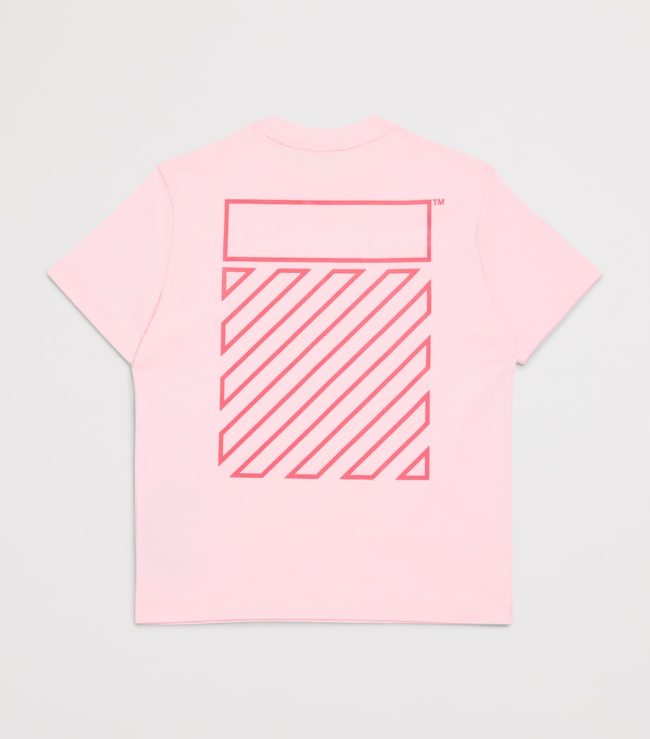 Off-White Kids Diagonal Pattern T-Shirt (4-12+ Years) Ballet Slipper Image 2