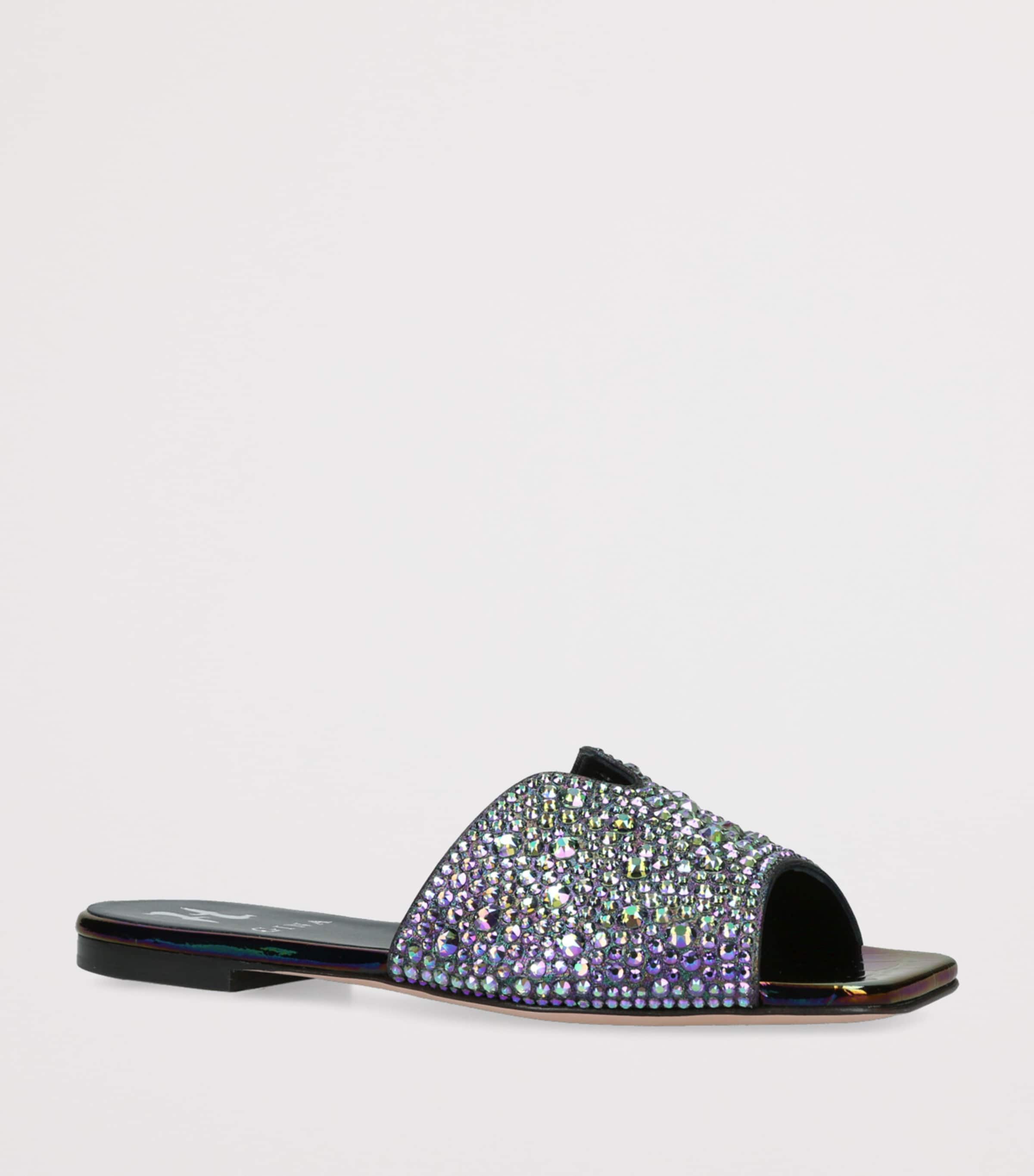 Gina Leather Embellished Amalfi Sandals Petrol Image 3