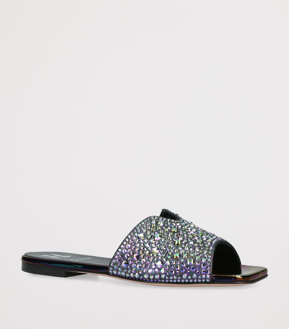 Leather Embellished Amalfi Sandals PETROL Image 3