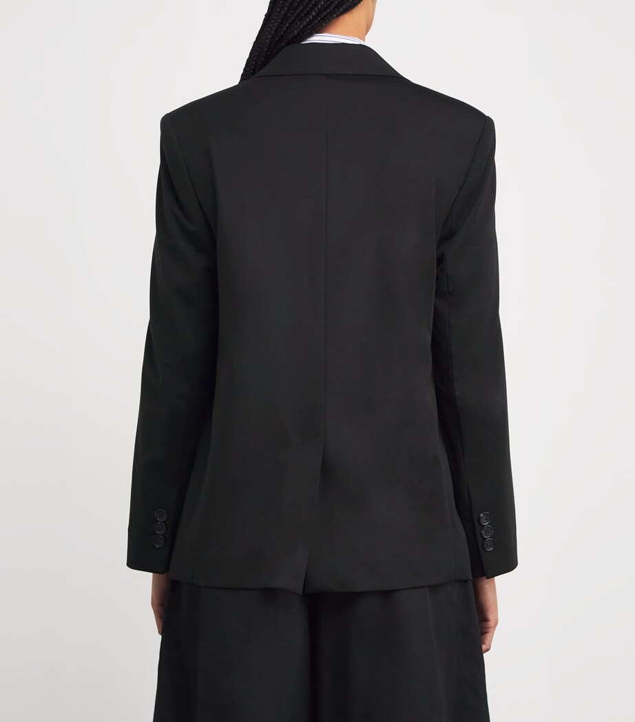 Jersey Single-Breasted Blazer BLACK Image 4