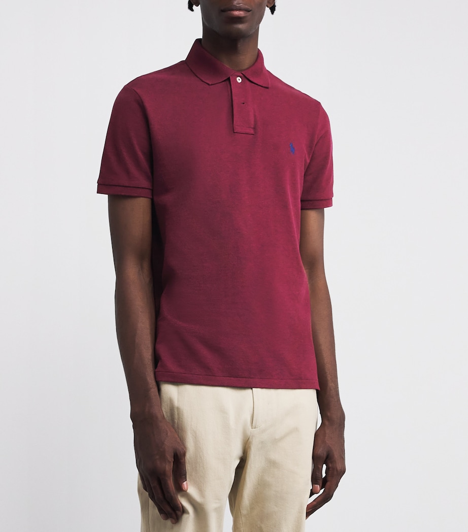 Polo Ralph Lauren Mens Cotton Mesh Polo Shirt Sprng Wne Hthr Image 3