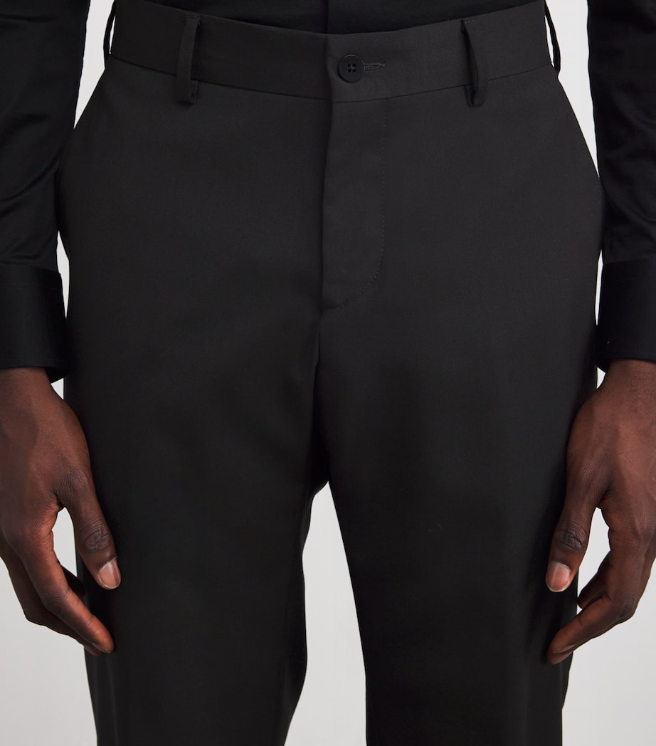 Wool Slim Tailored Trousers 20 BLACK Image 6