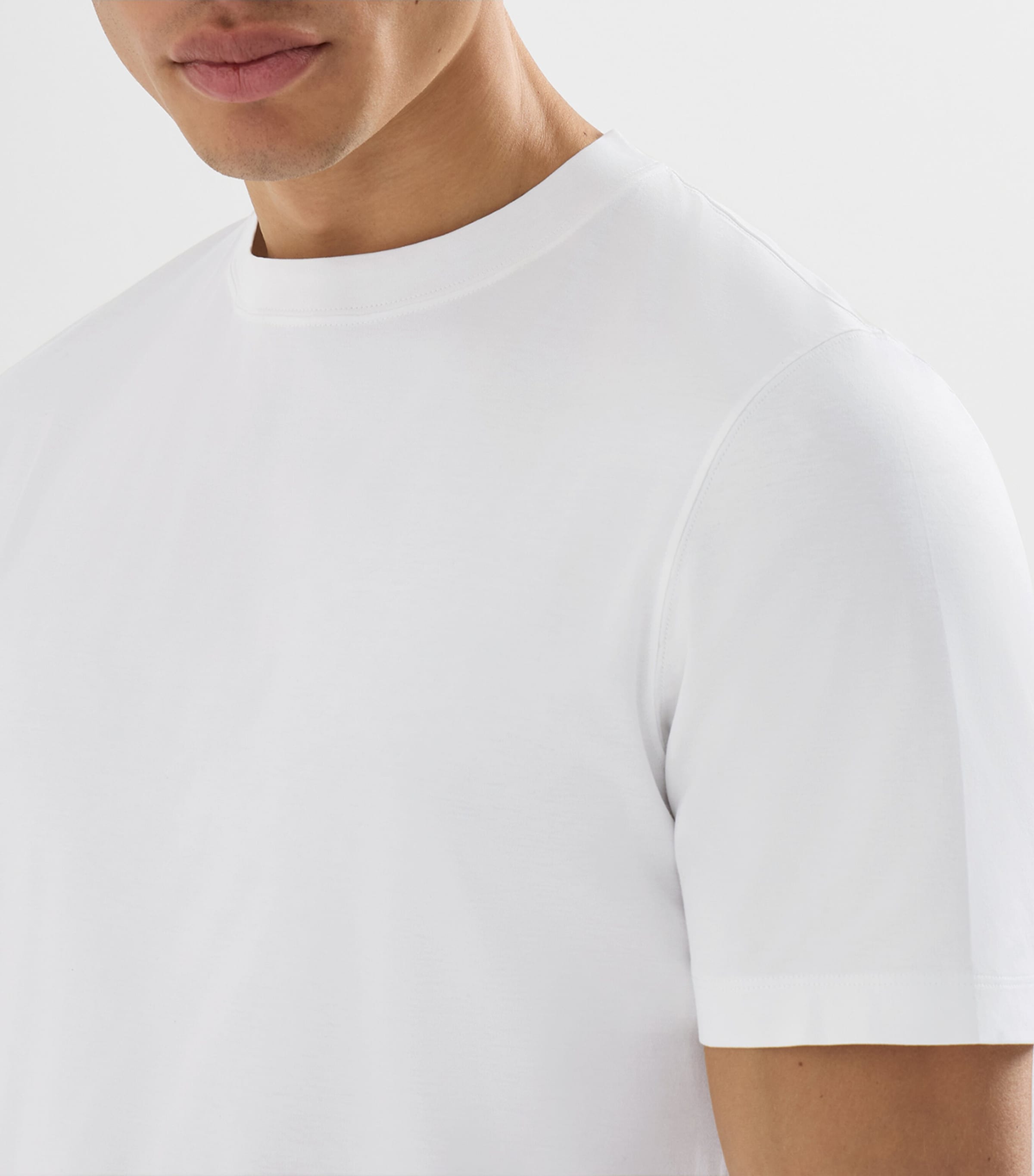 Brunello Cucinelli Mens Cotton Crew-Neck T-Shirt White Image 6