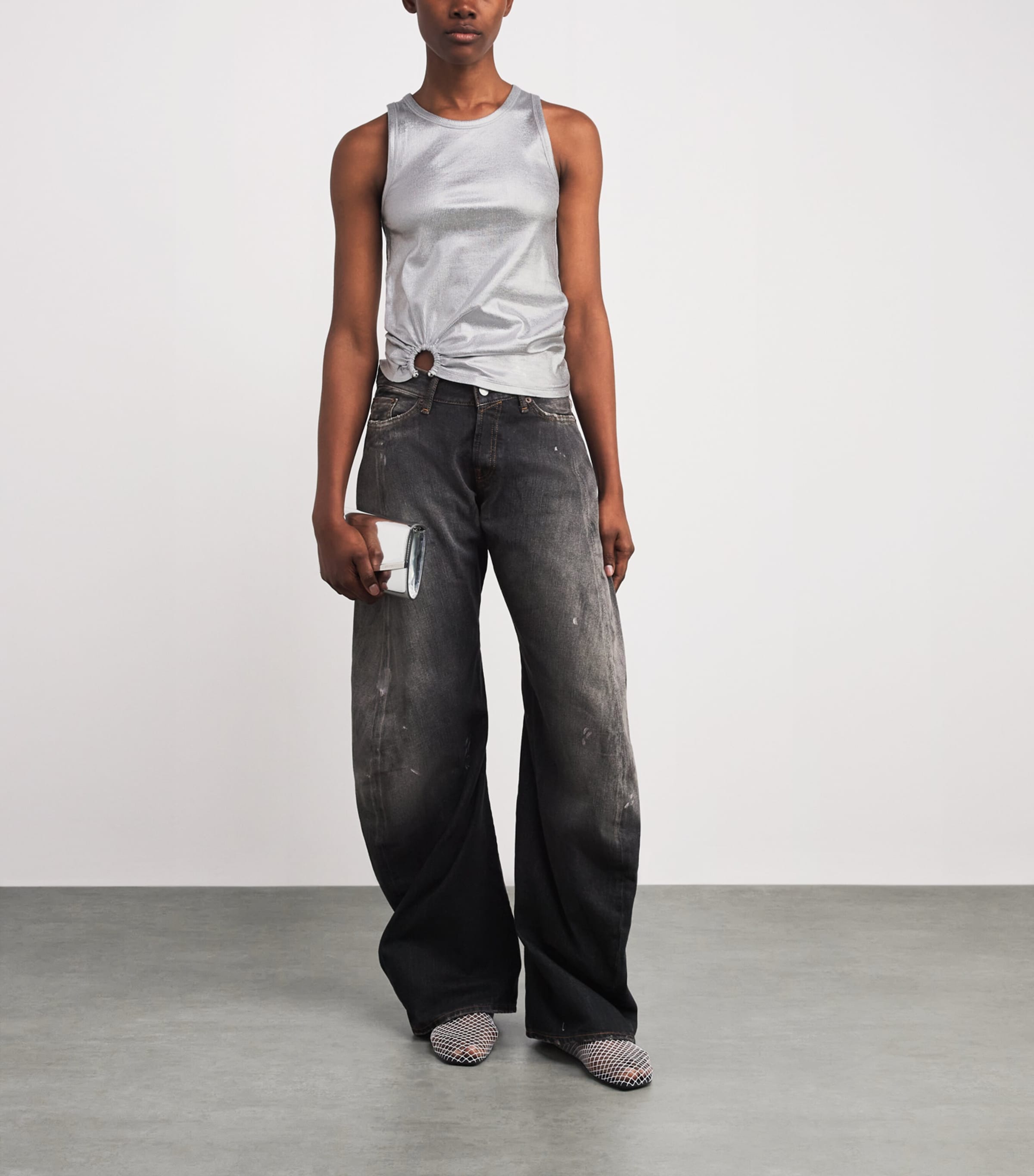 Stretch-Cotton Tank Top P040 SILVER Image 2