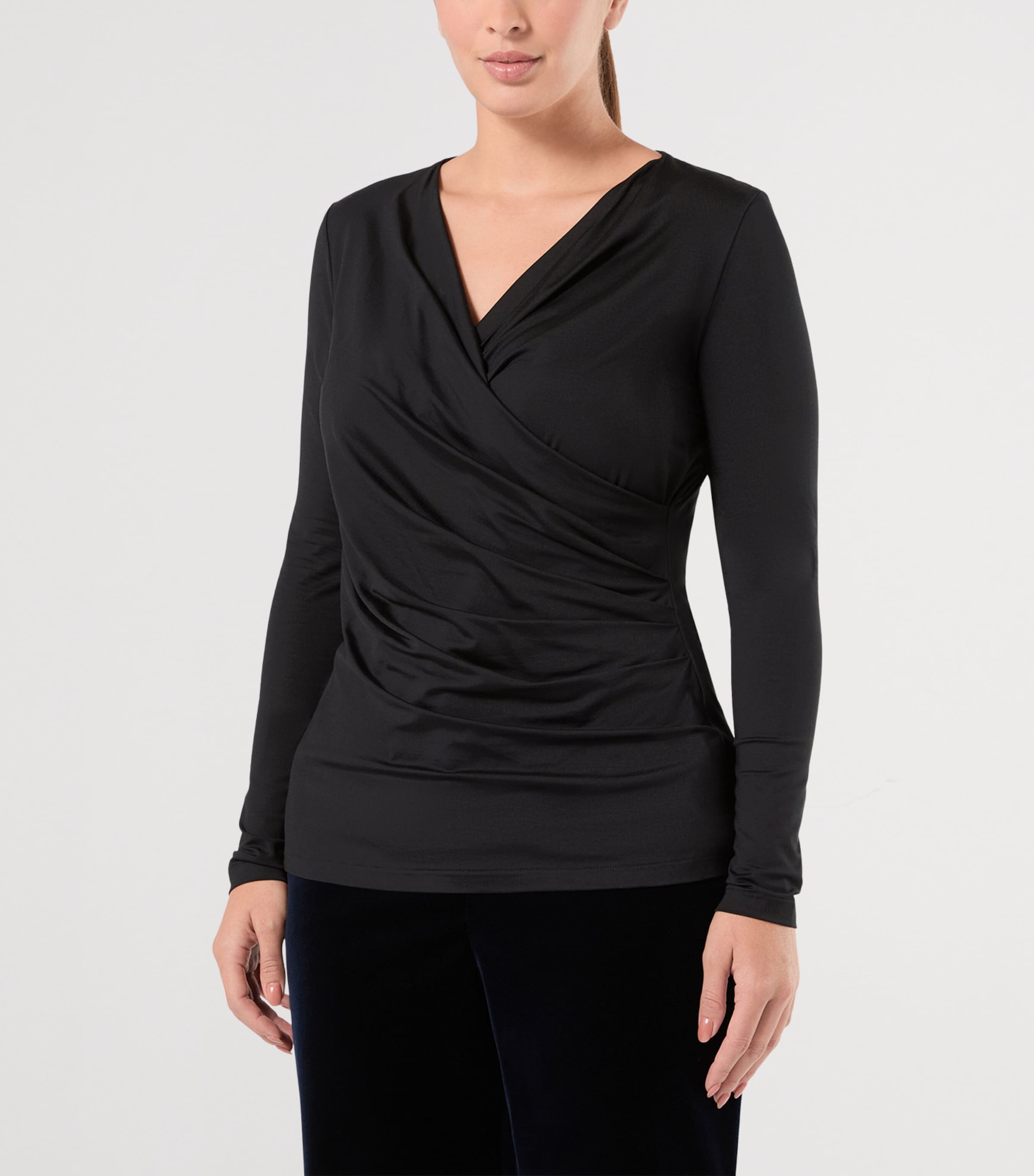 Marina Rinaldi Womens Draped Top Black Image 3
