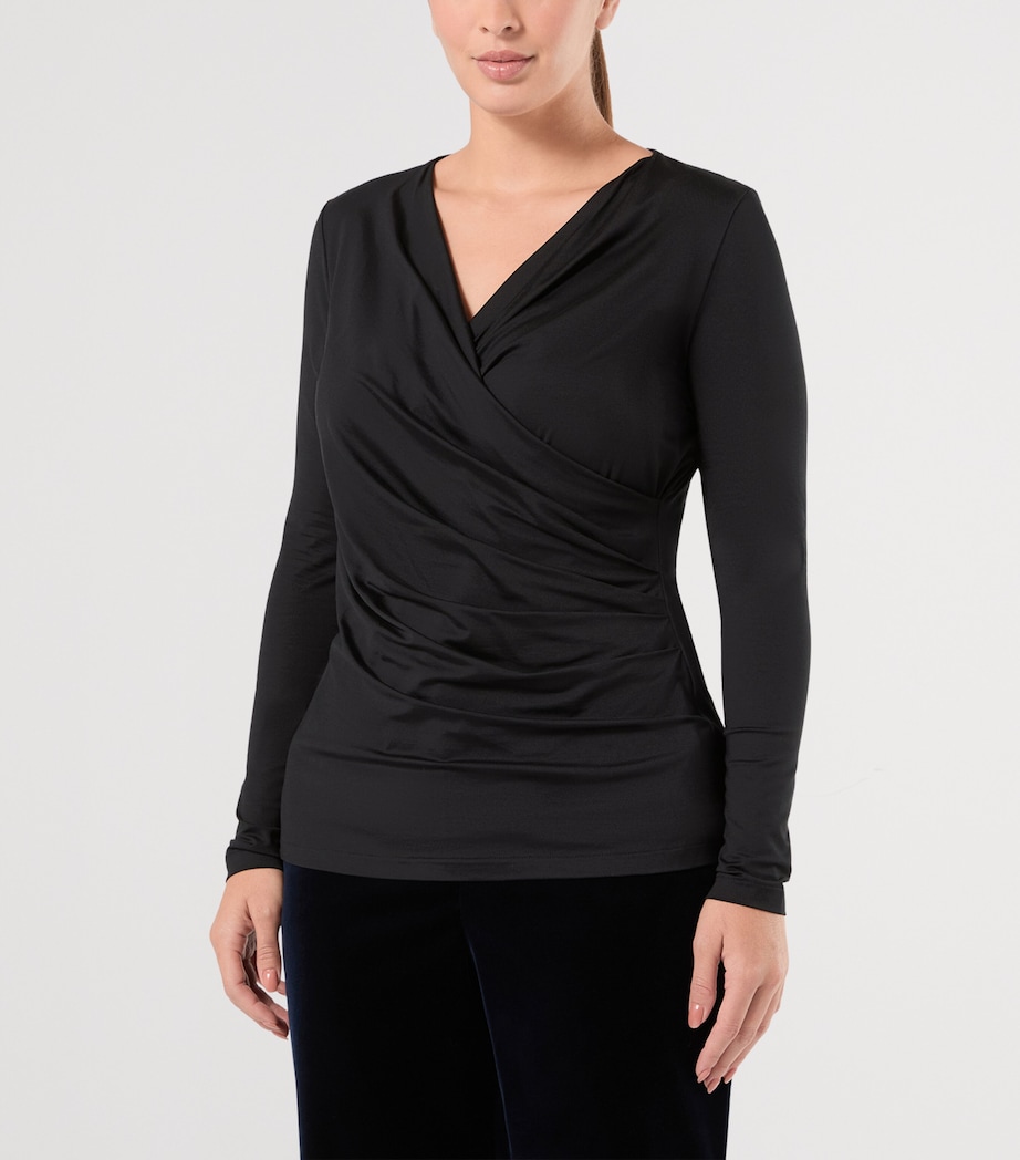 Marina Rinaldi Womens Draped Top Black Image 3