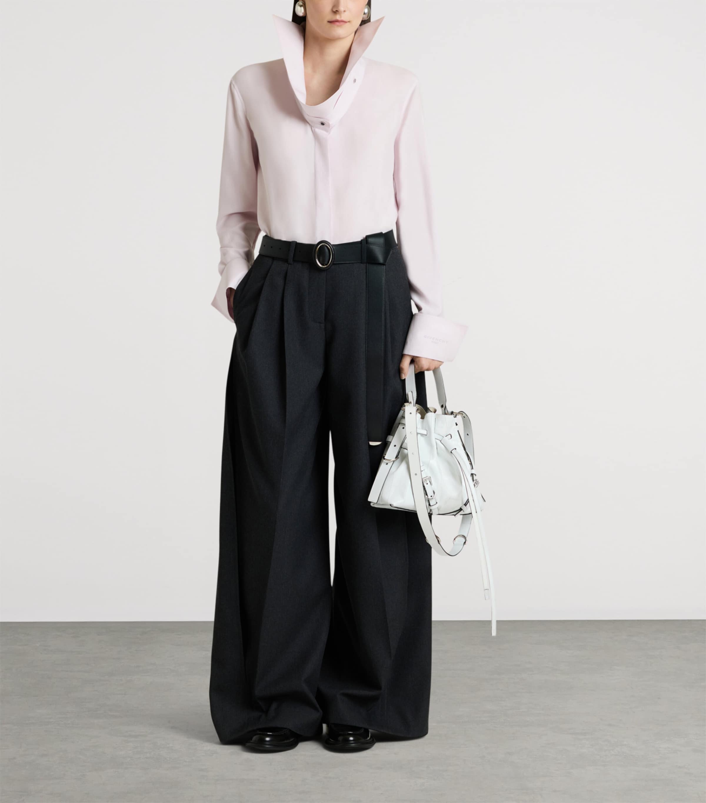 Givenchy Womens Silk Reverse-Collar Shirt Image 2