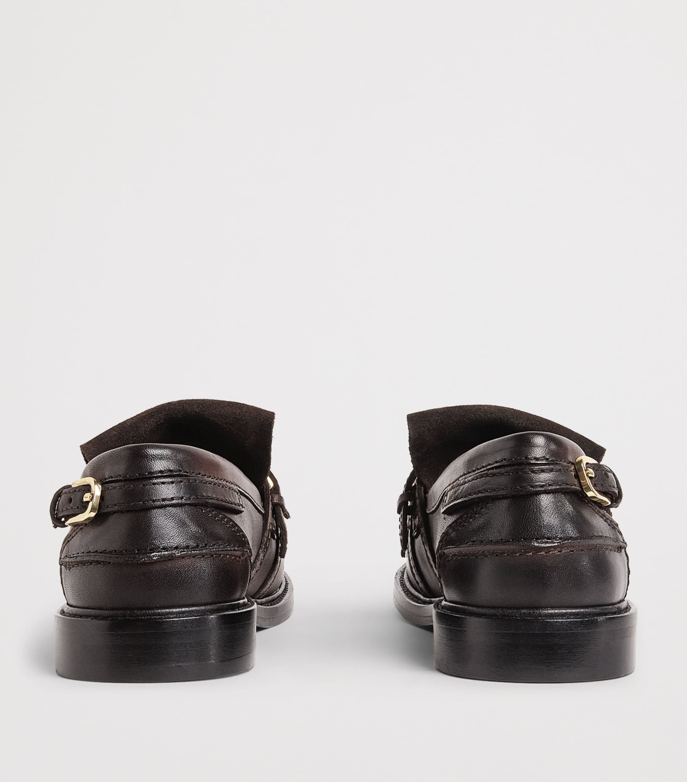 Sandro Paris Leather Buckled Loafers Brown Image 5