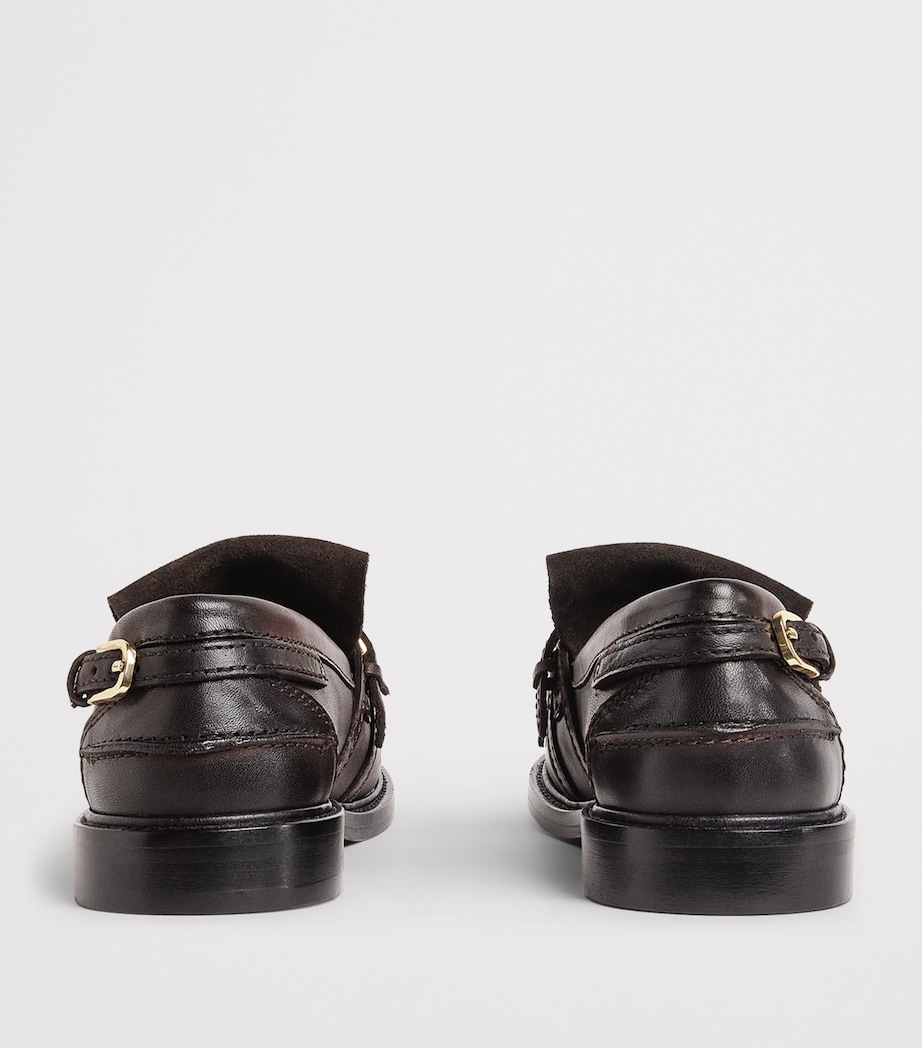 Sandro Paris Leather Buckled Loafers Brown Image 5