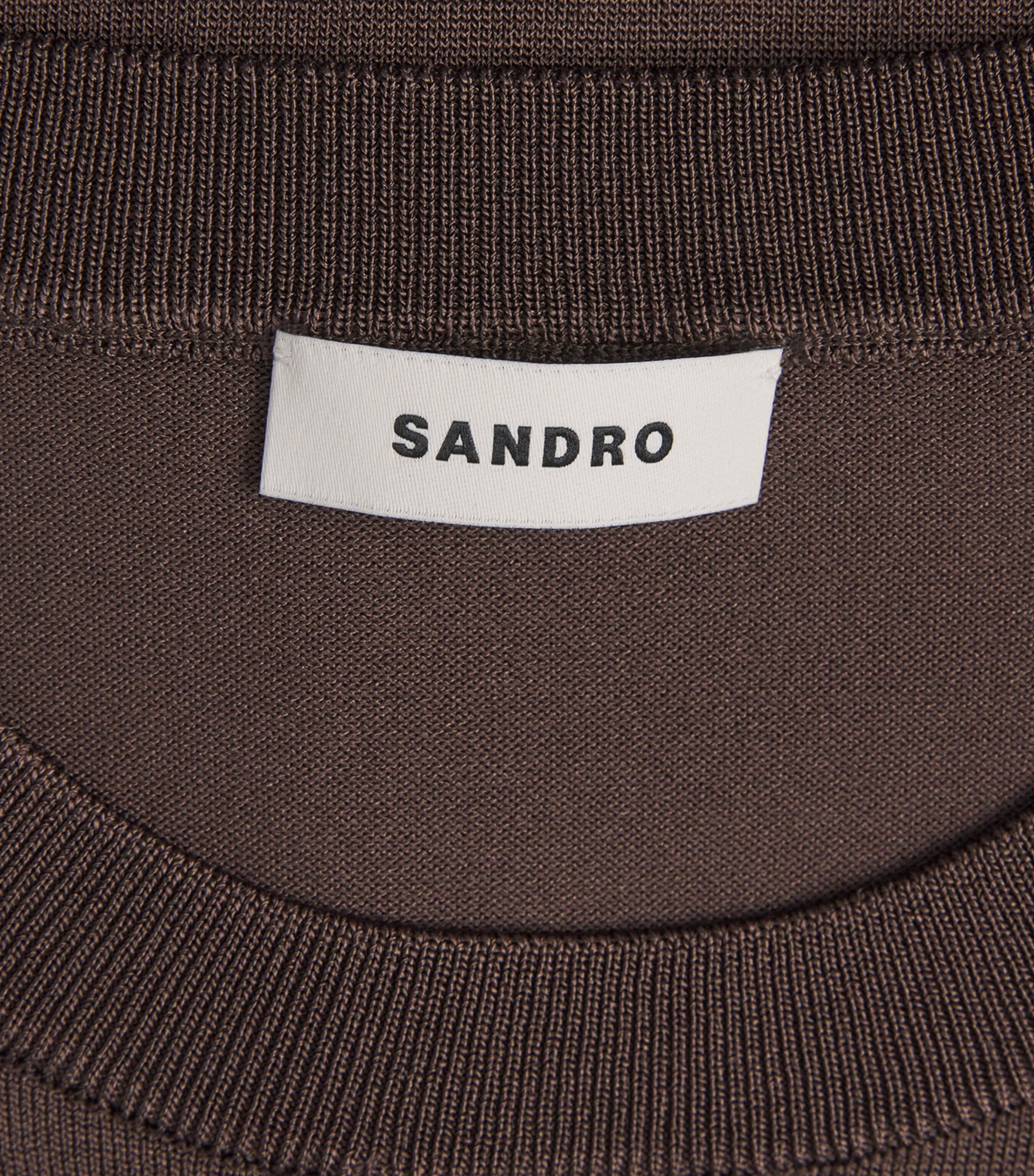 Knitted Short-Sleeve T-Shirt CHOCOLATE Image 5