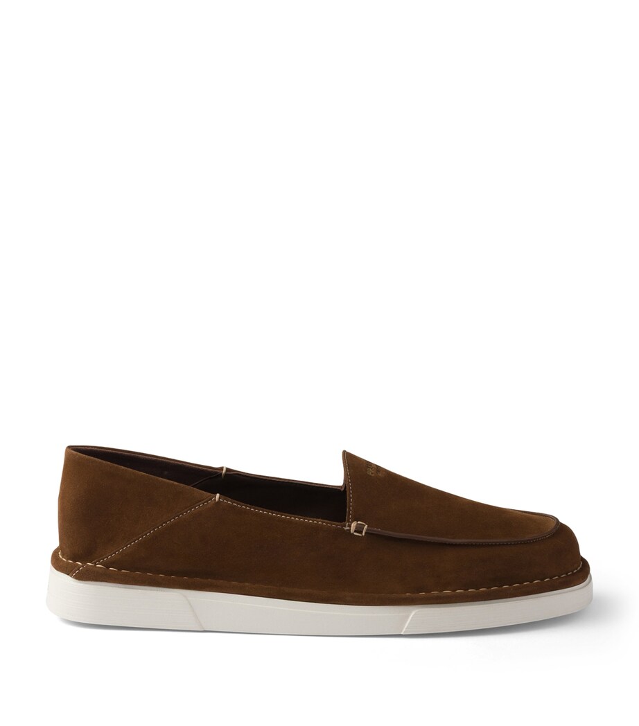 Prada Suede Flatform Loafers Image 2