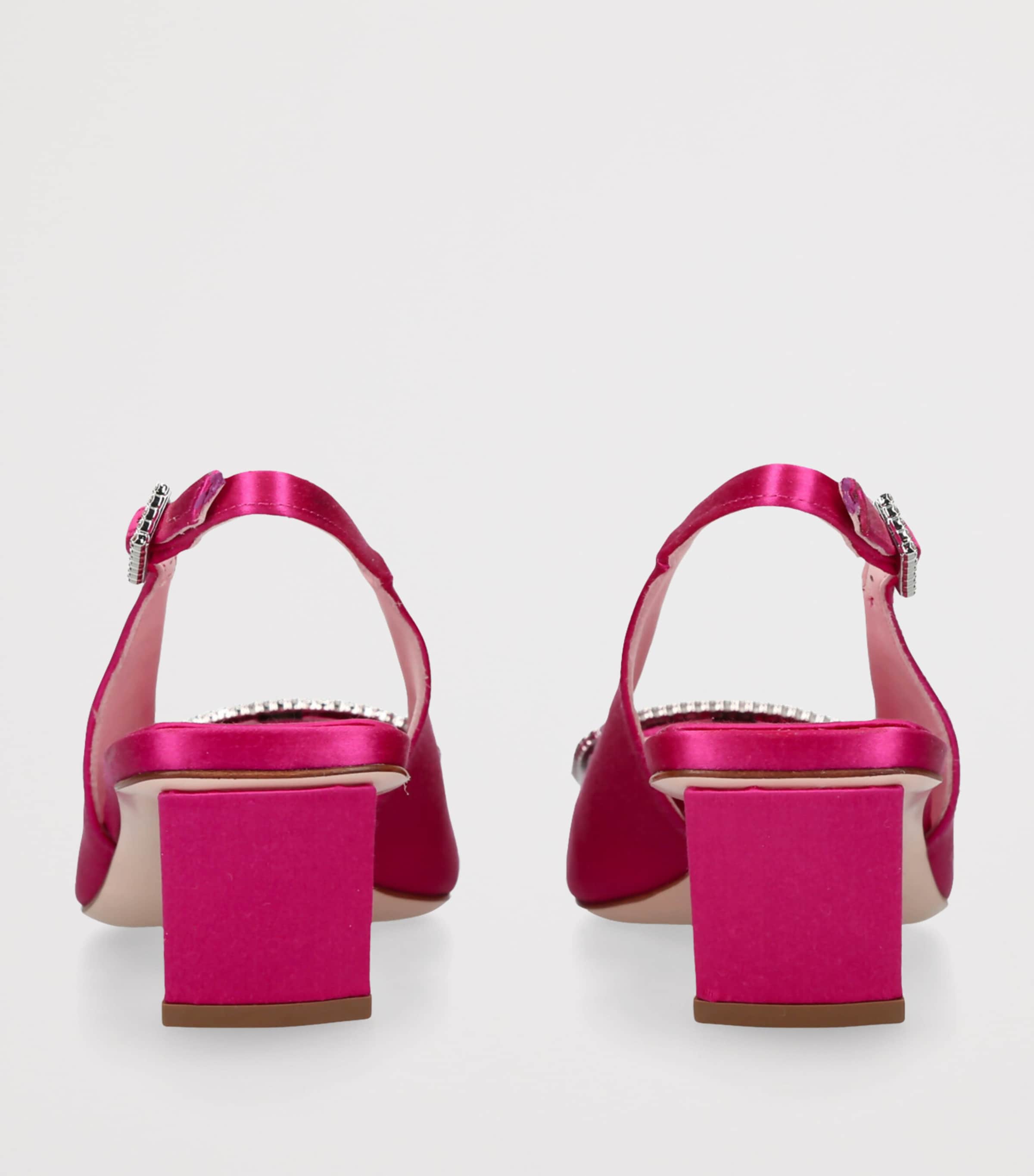 Roger Vivier Satin Pilgrim Slingback Pumps 45 Pink Image 2