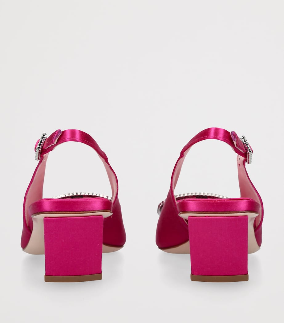 Roger Vivier Satin Pilgrim Slingback Pumps 45 Pink Image 2