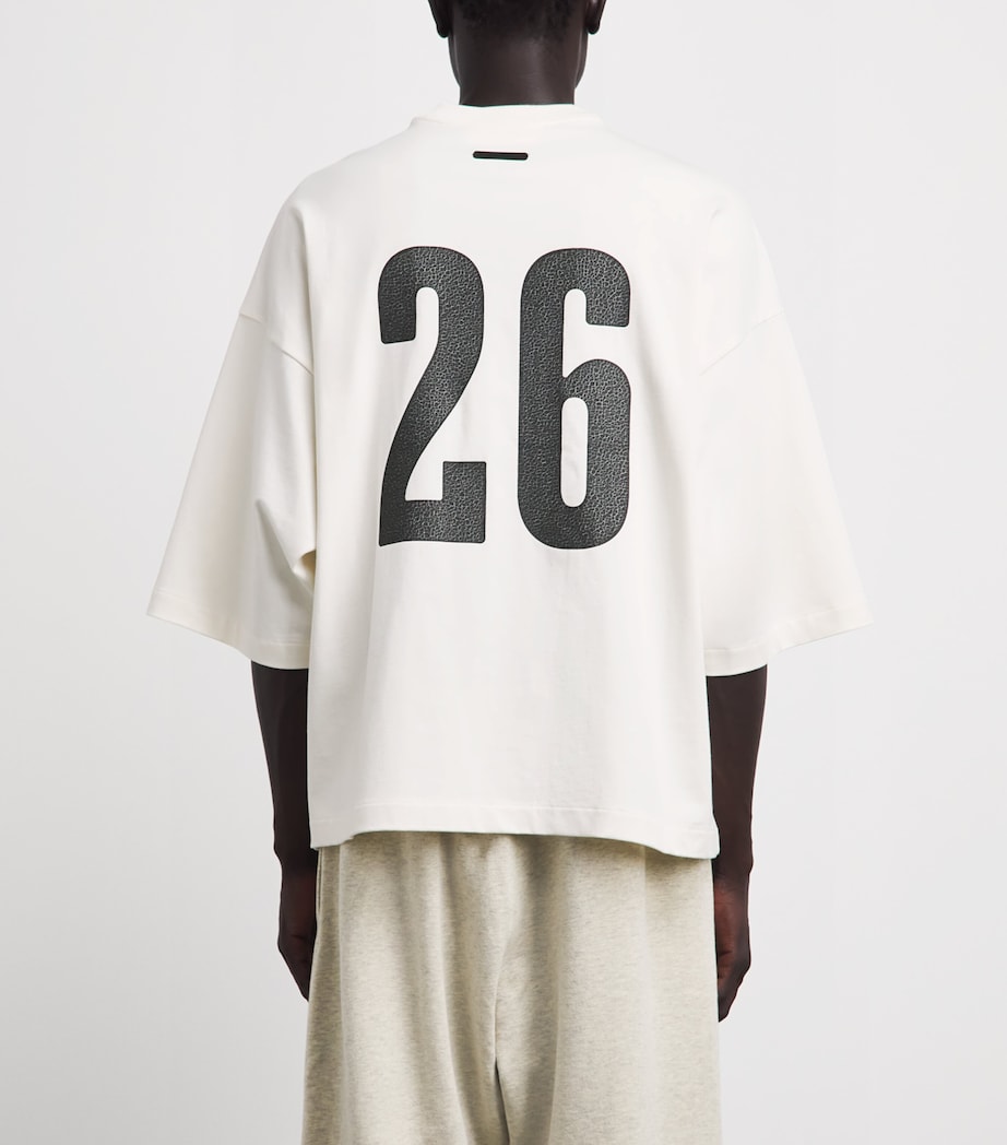 FEAR OF GOD ESSENTIALS Mens Cotton Boxy Merch T-Shirt Ivory Image 5