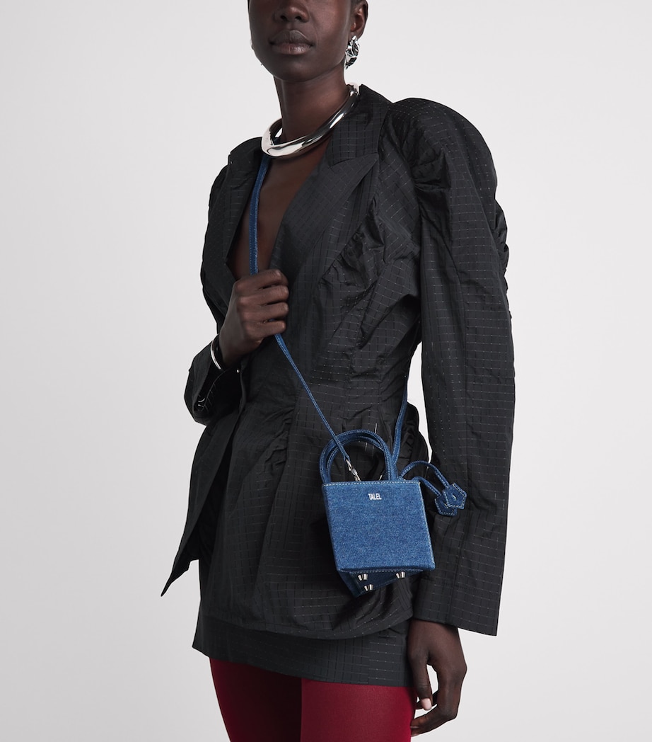 Talel Paris Small Denim Triangle Bag Blue Denim Image 2